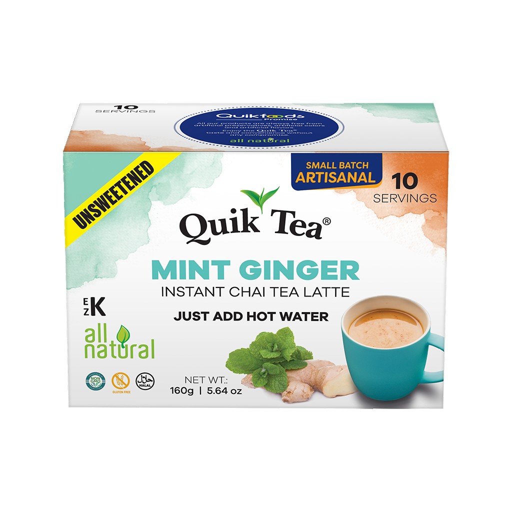 QUIK TEA MINT GINGER INSTANT CHAI TEA LATTE 160 GM