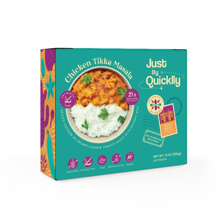 Just By Quicklly Chicken Tikka Masala With Basmati Rice Peas Pilaf 10 OZ