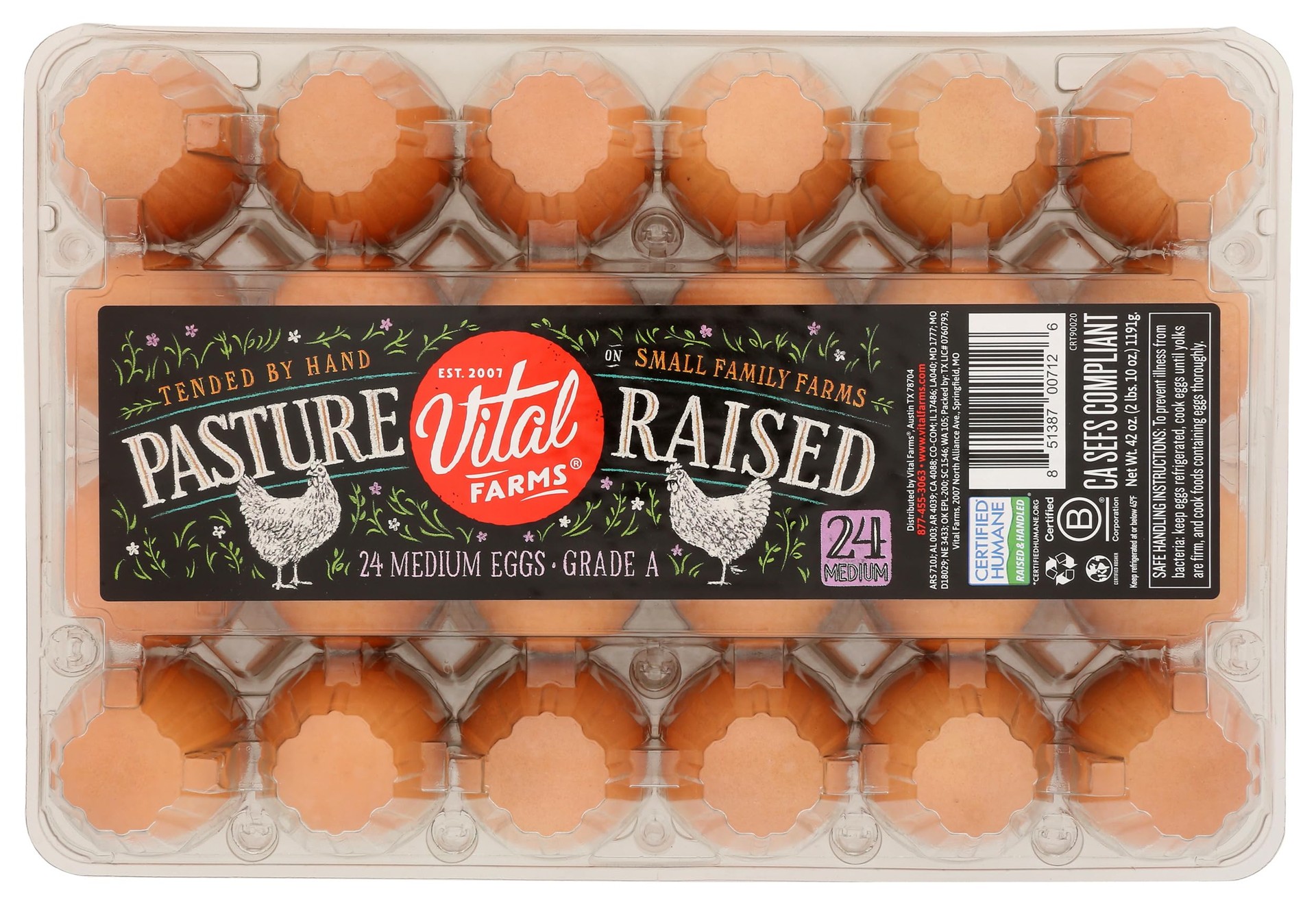 VITAL PASTURE RAISED GRADE A EGGS 18 PCS