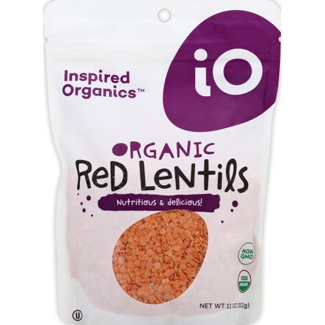 IO BRAND POUCH LENTILS RED OG 1 LBS
