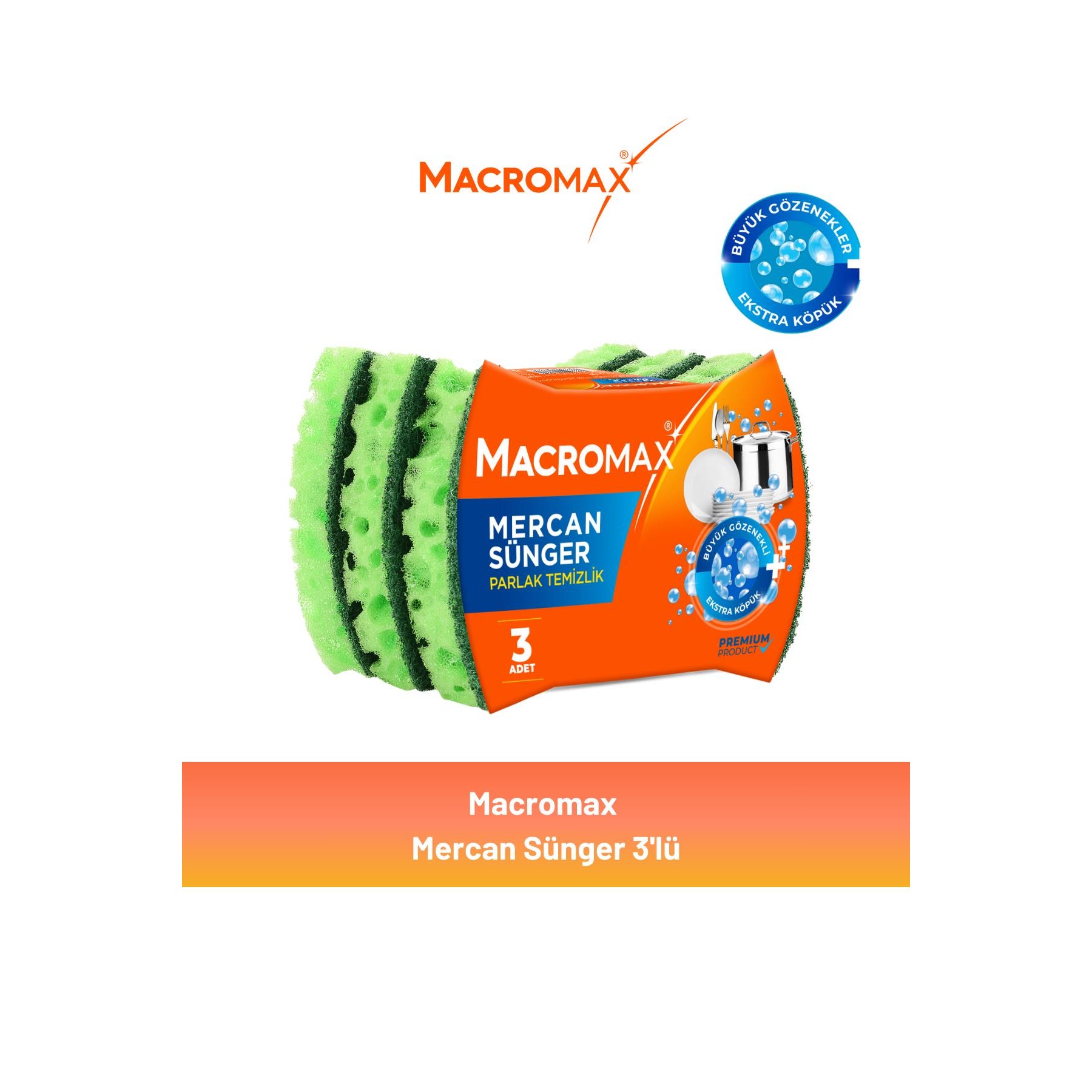 MACROMAX CORAL SPONGE                    3 COUNT