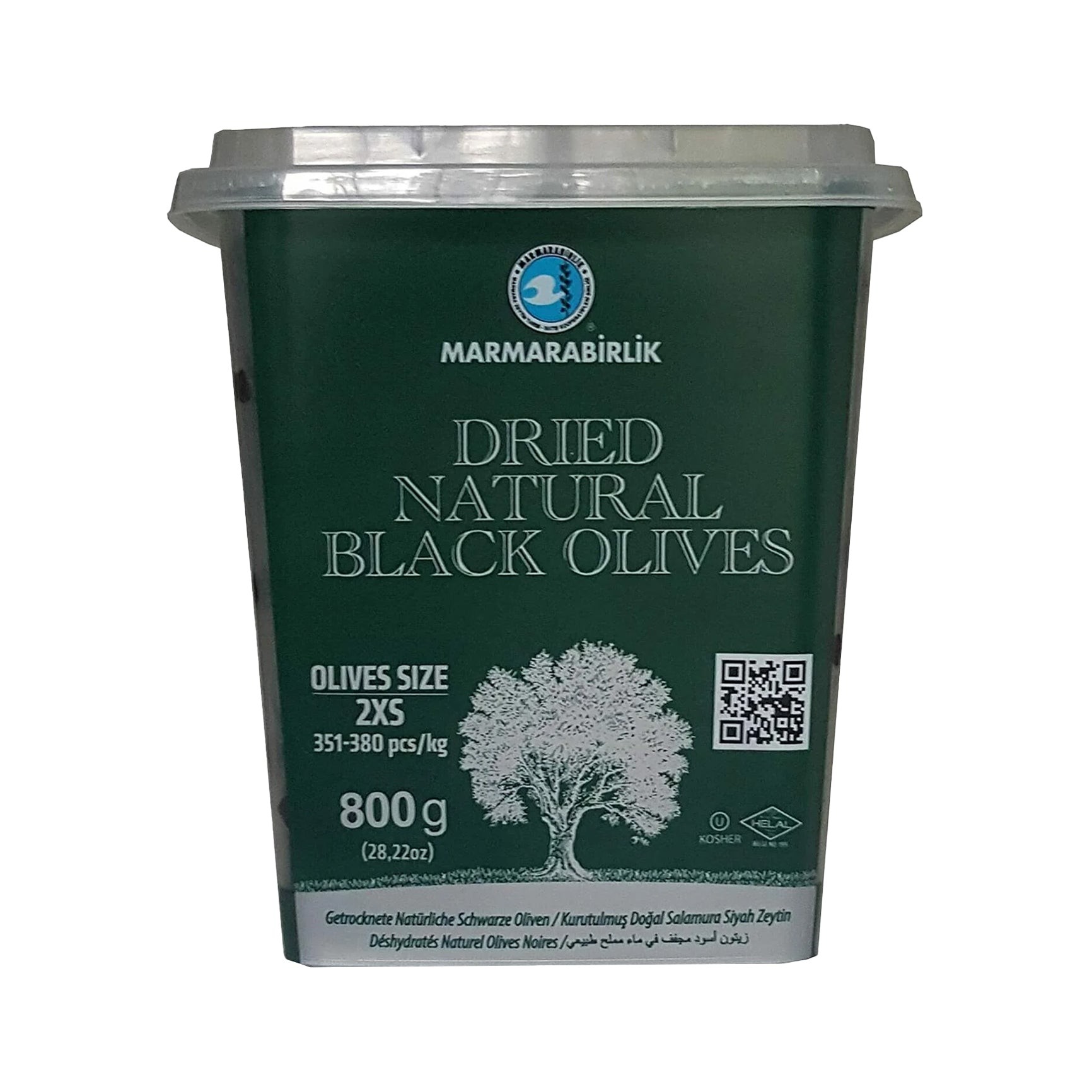 MARMARABIRLIK BLACK OLIVES LOW SALT 800 GM