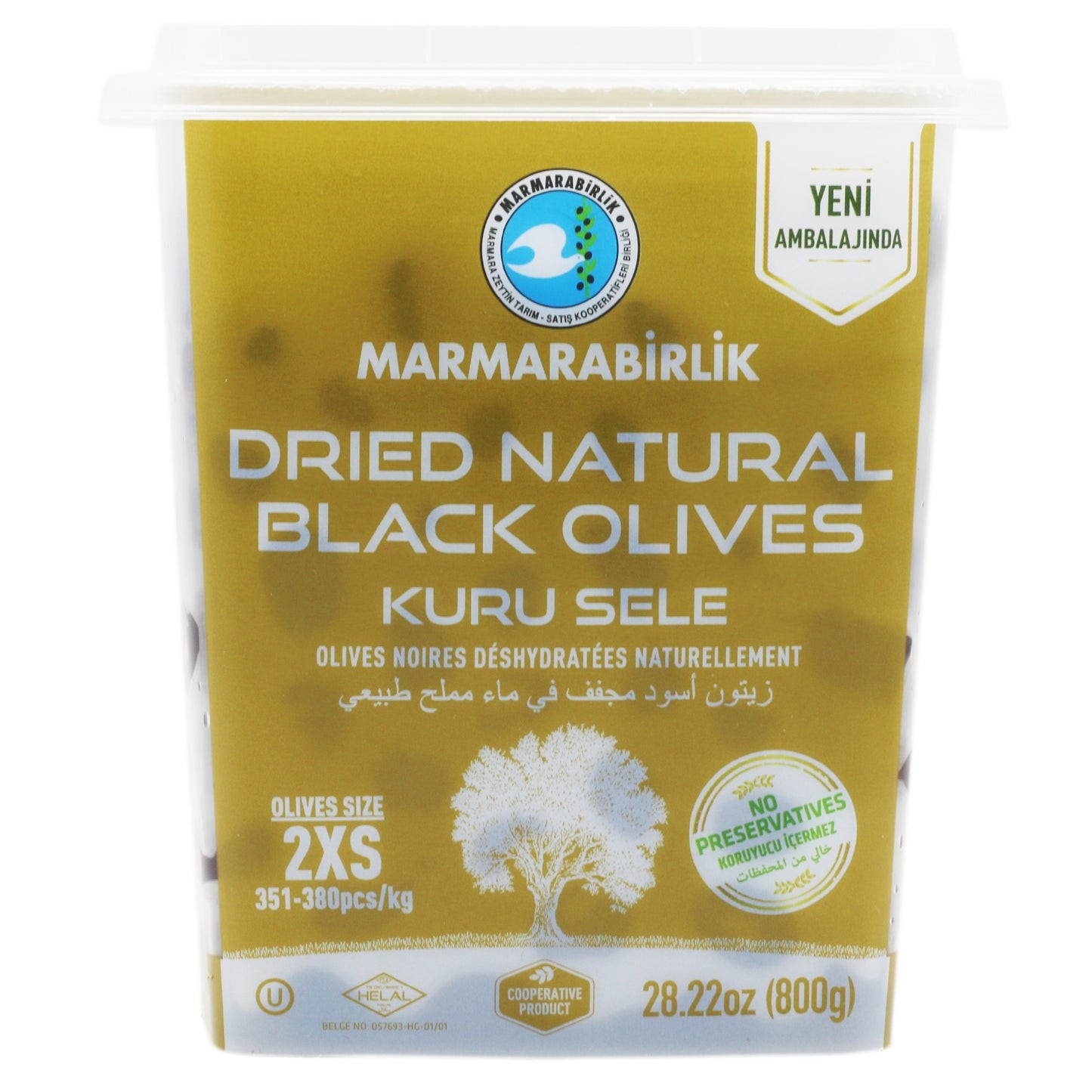 MARMARABIRLIK BLACK OLIVES 2XS 800 GM