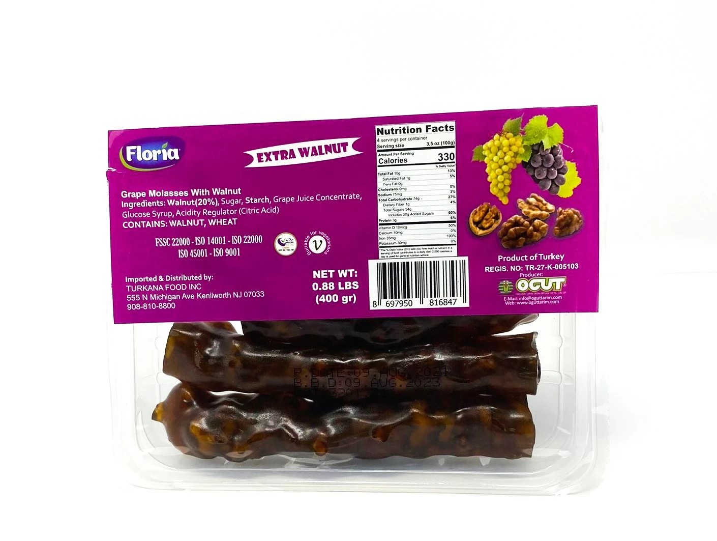 FLORIA GRAPE MOLASSES WITH WALNUT 400 GM
