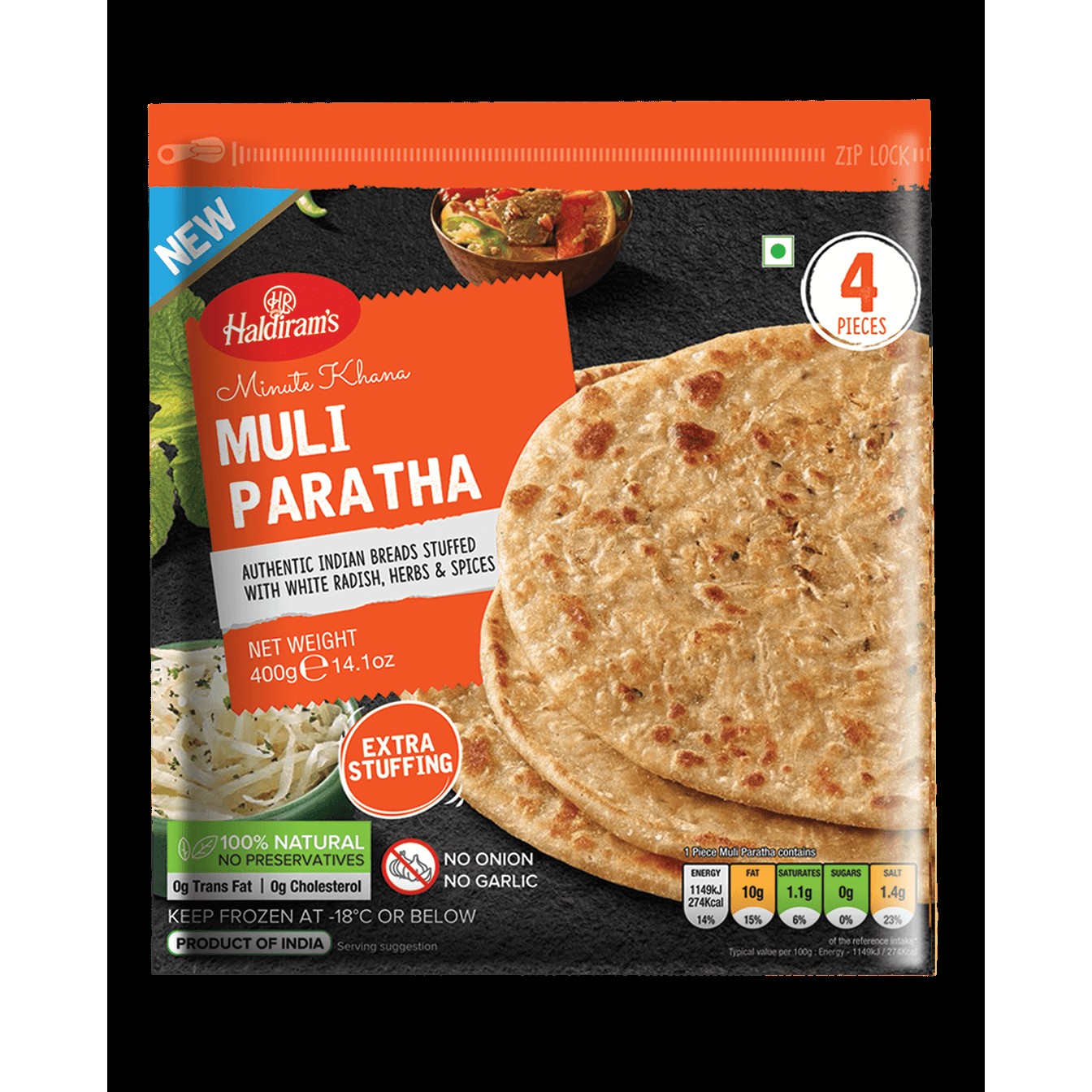 Haldirams Muli Paratha 4 PCS