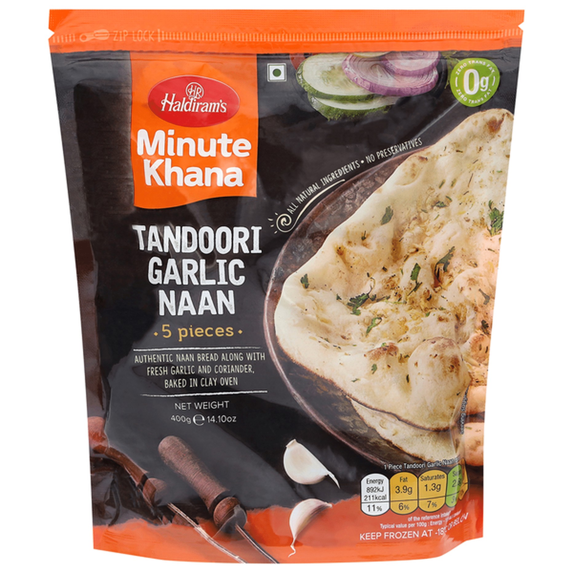 Haldirams Tandoori Garlic Naan 400 GM