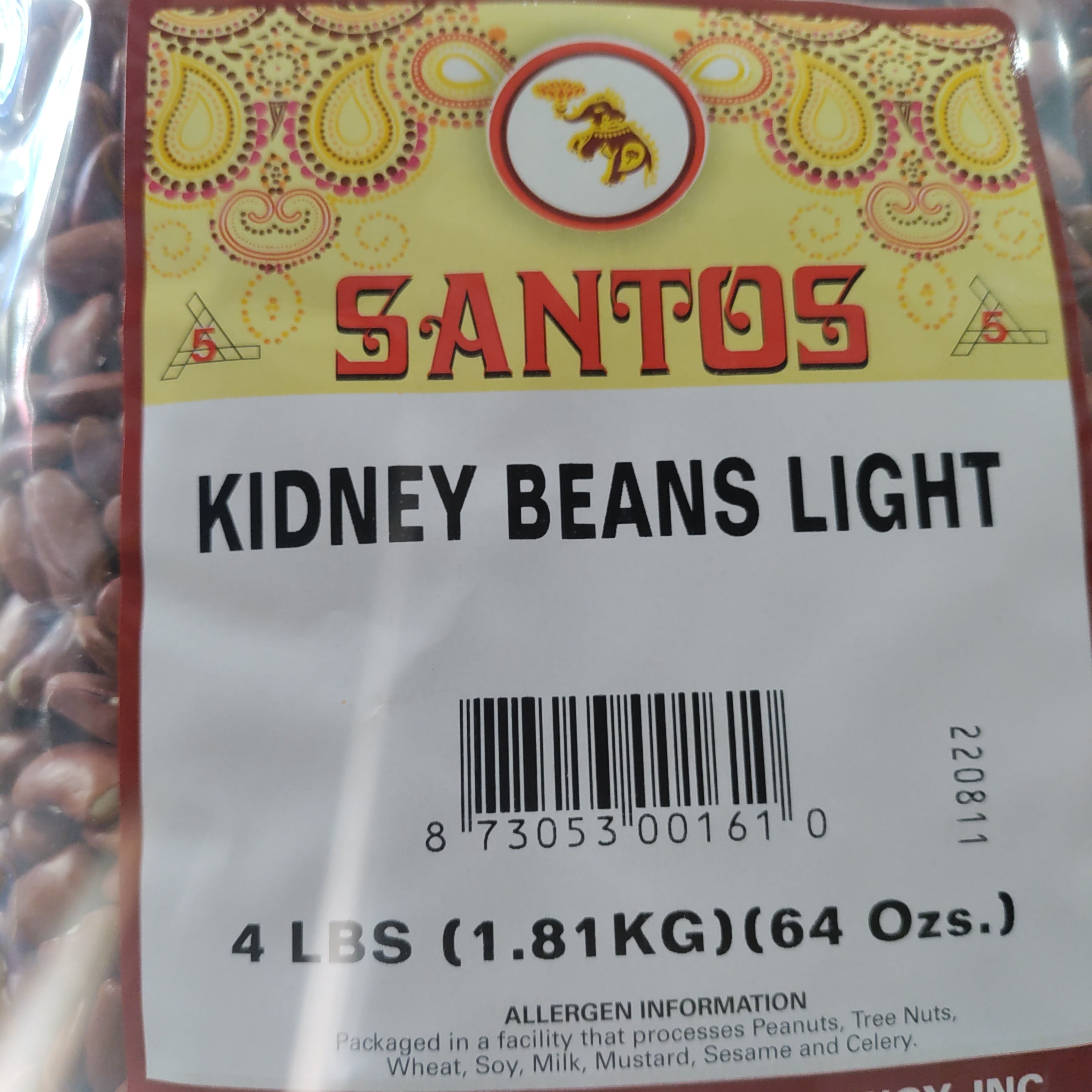 Santos Kidney Beans Light Rajmah 4 LBS