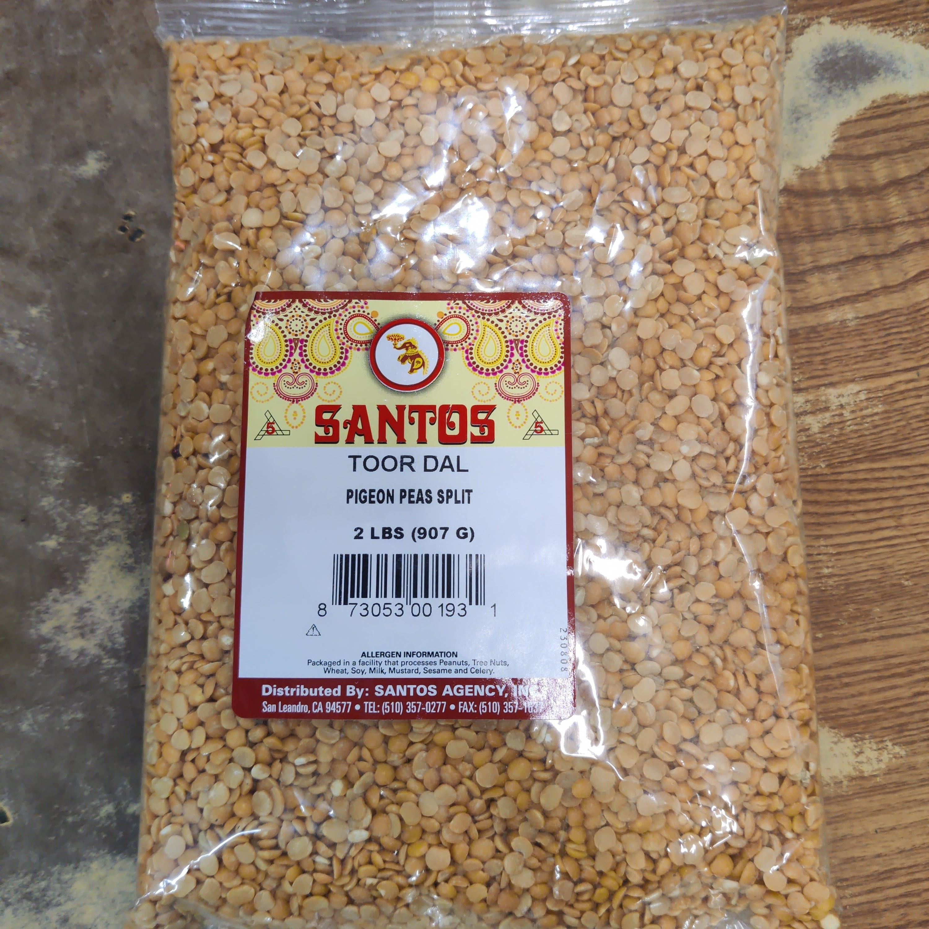 Santos Plain Toor Dal 2 LBS