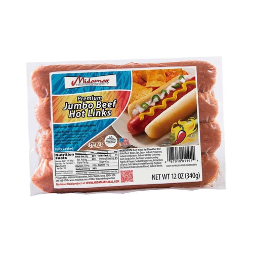 Midamar Jumbo Beef Hot Link 16 OZ