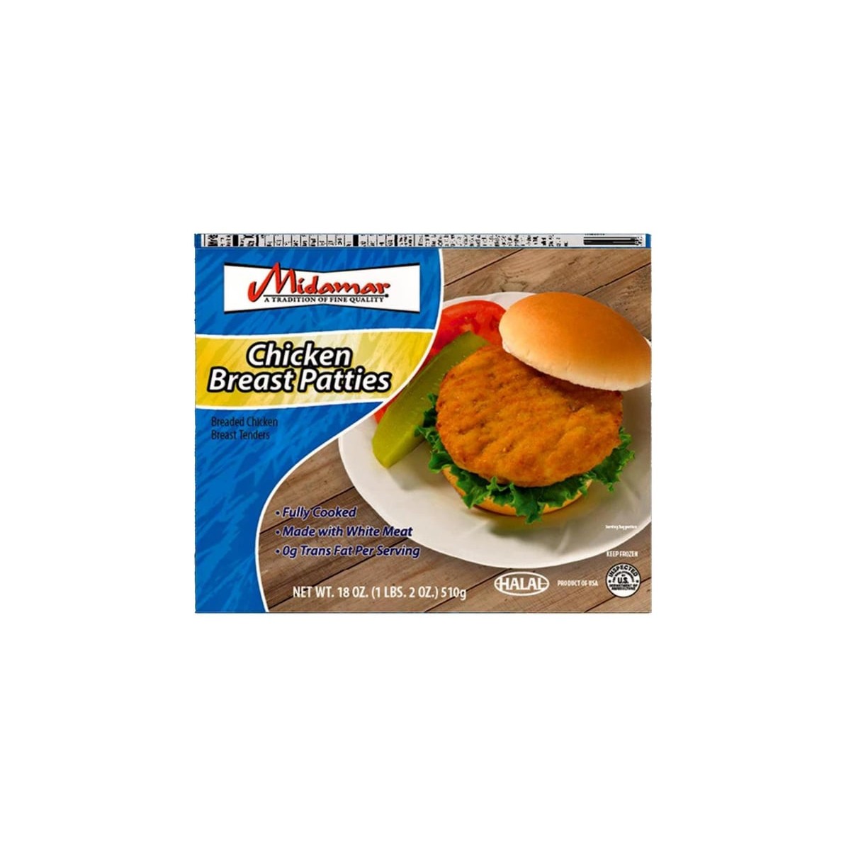 Midamar ChicKen Breast Patties 18 OZ