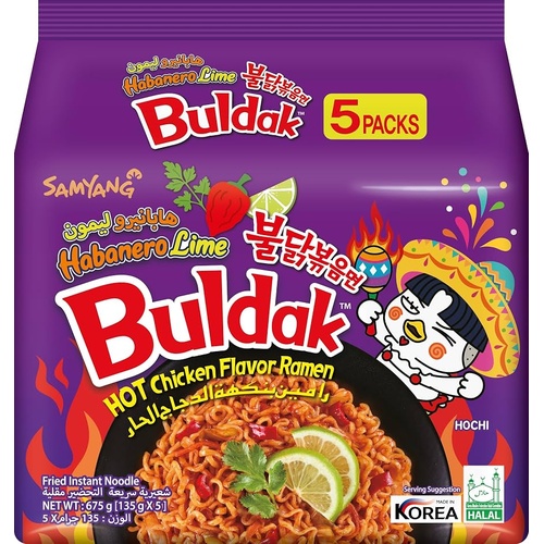 BULDAK HABANERO LIME NOODLES  650 GM