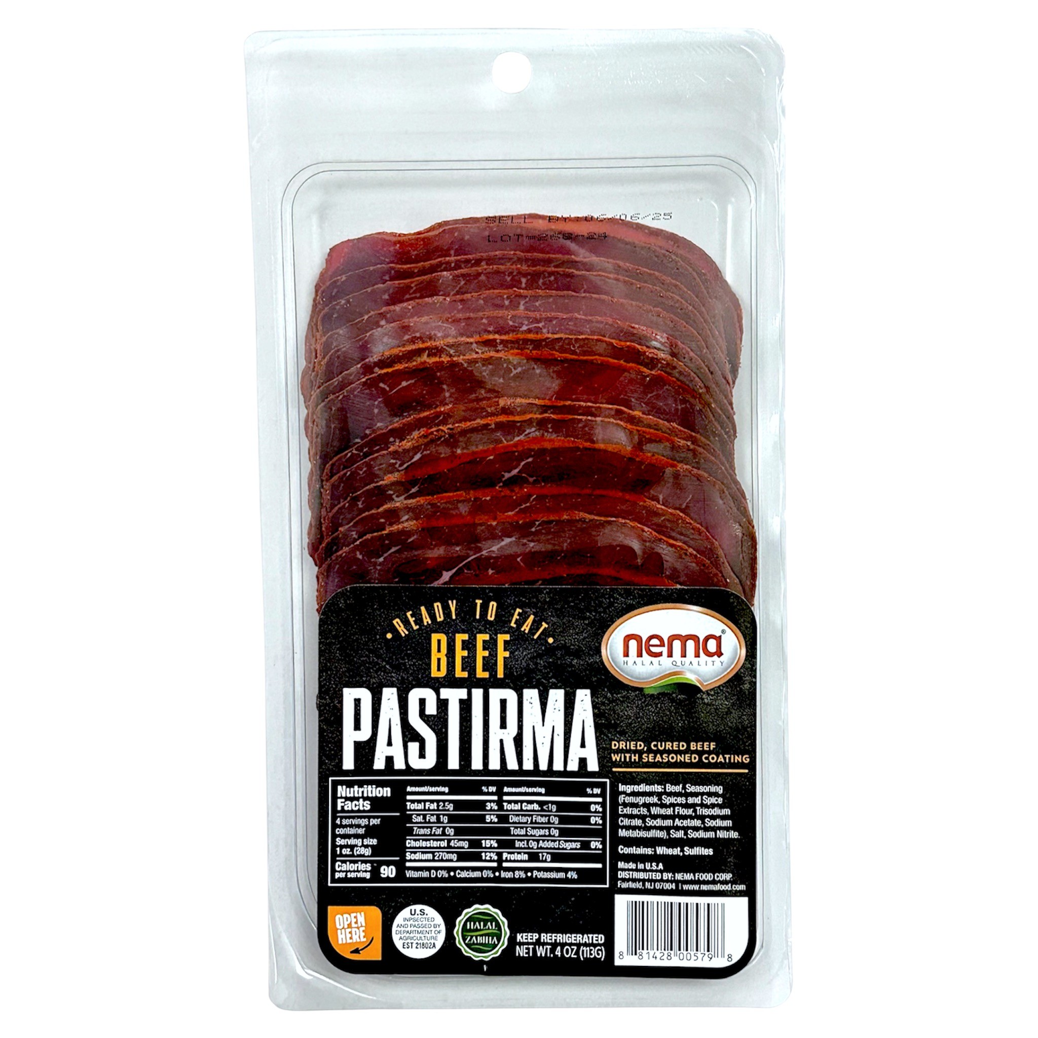 NEMA BEFF PASTIRMA SLICED HALAL 170 GM