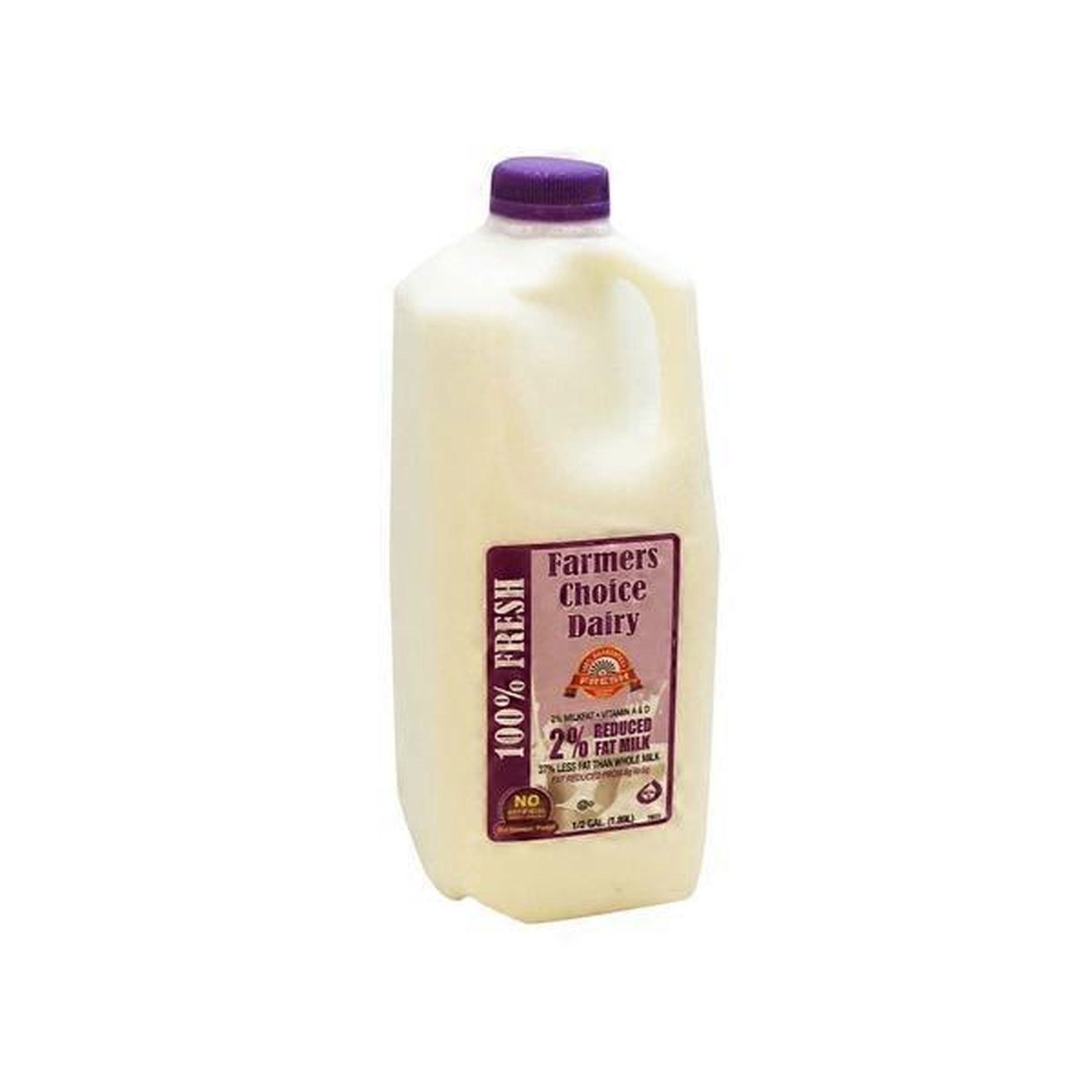 FARMERS CHOICE 2% REDUCED FAT MILK 0.5 GALLON