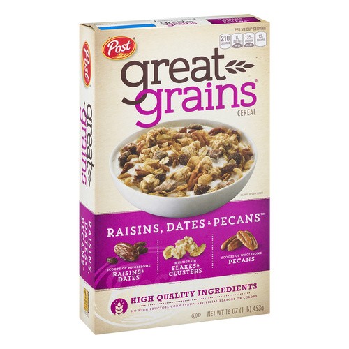 Post Great Grains Raisin Date Pecan 16 Oz