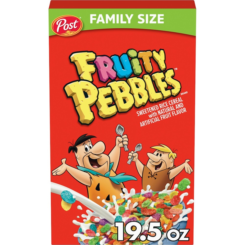 Post Fruity Pebbles Cereal Family Size 19.5 OZ
