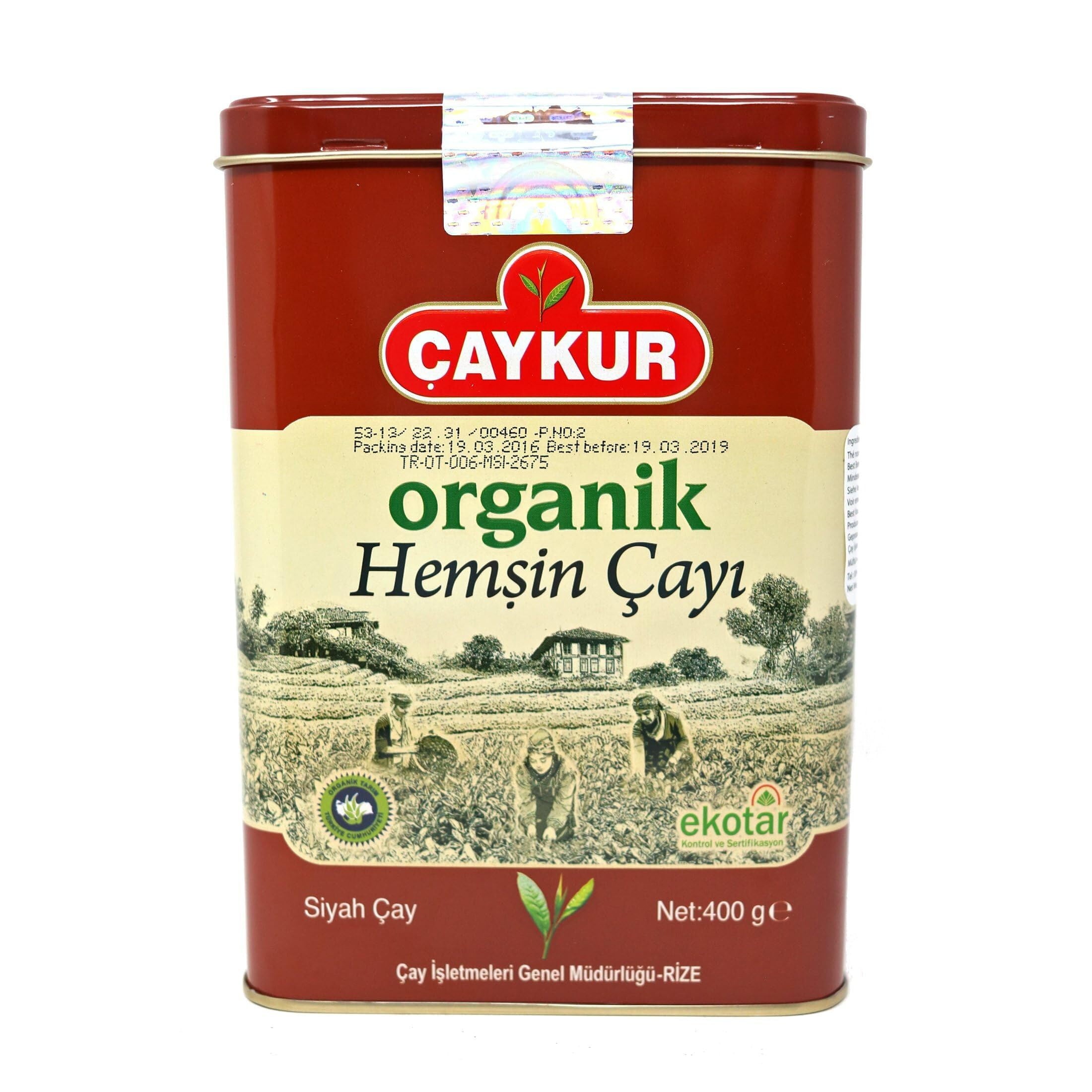 Caykur Organic Hemsin Turkish Tea In Metal Can 400 GM