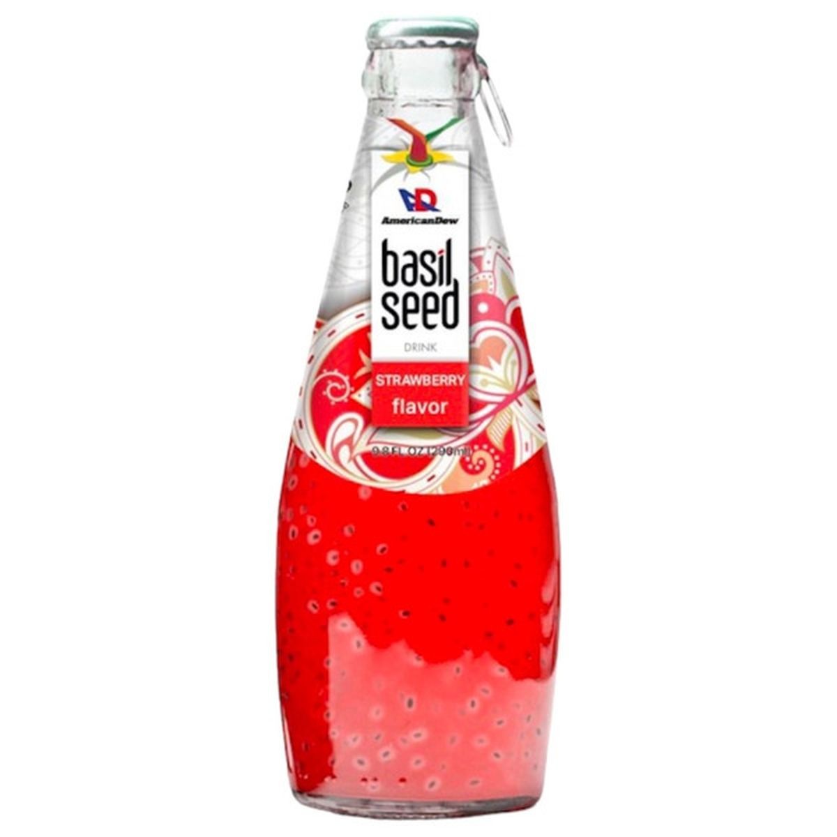 STRAWBERRY MILK DRINK WITH BASIL SEED GRAIN MARKET 290 ML