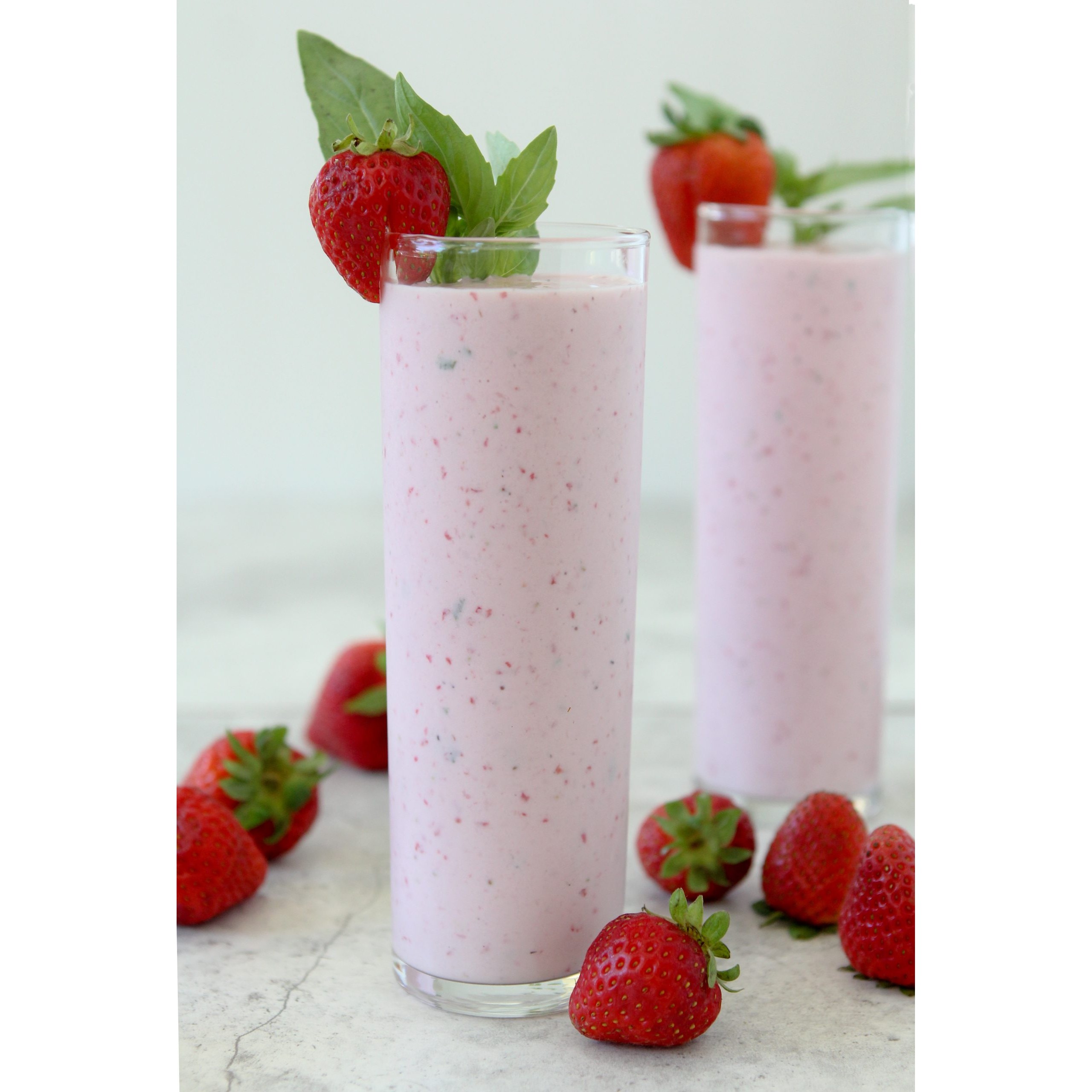 STRAWBERRY MILK DRINK WITH BASIL SEED GRAIN MARKET