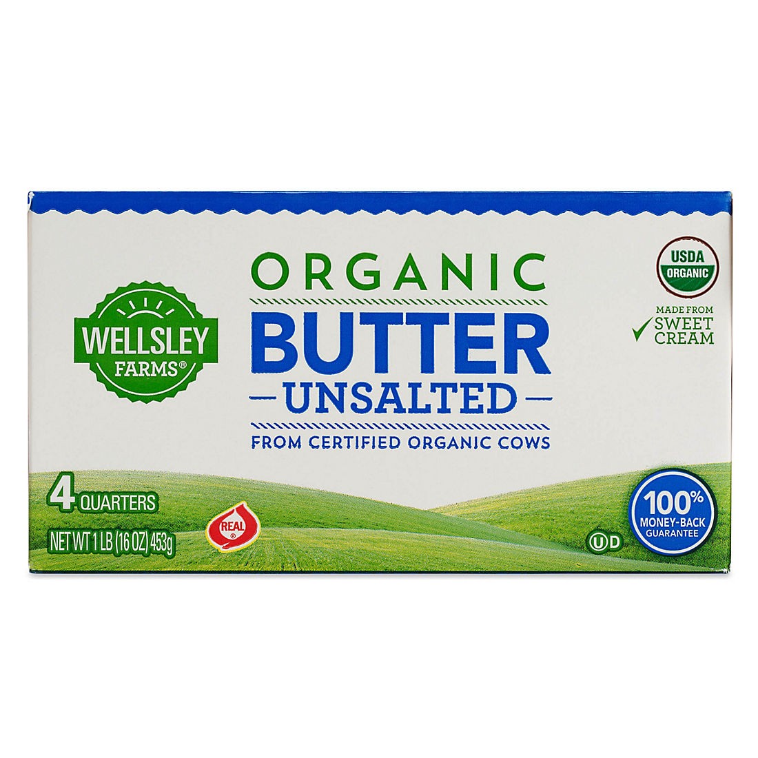 WELLSLEY FARMS ORG BUTTER UNSALTED 1 LBS