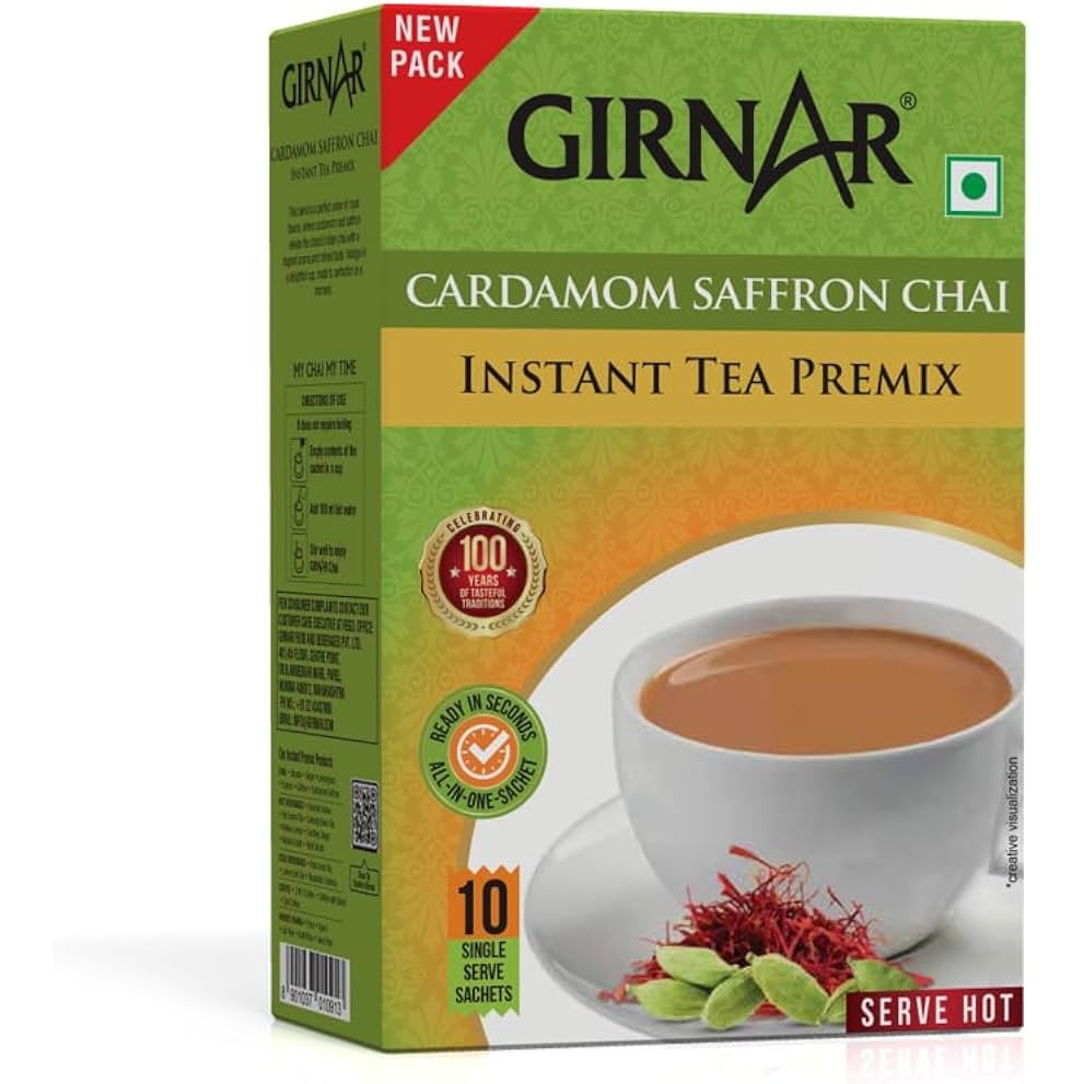 GIRNAR CARDAMOM SAFFRON CHAI  10 BAG