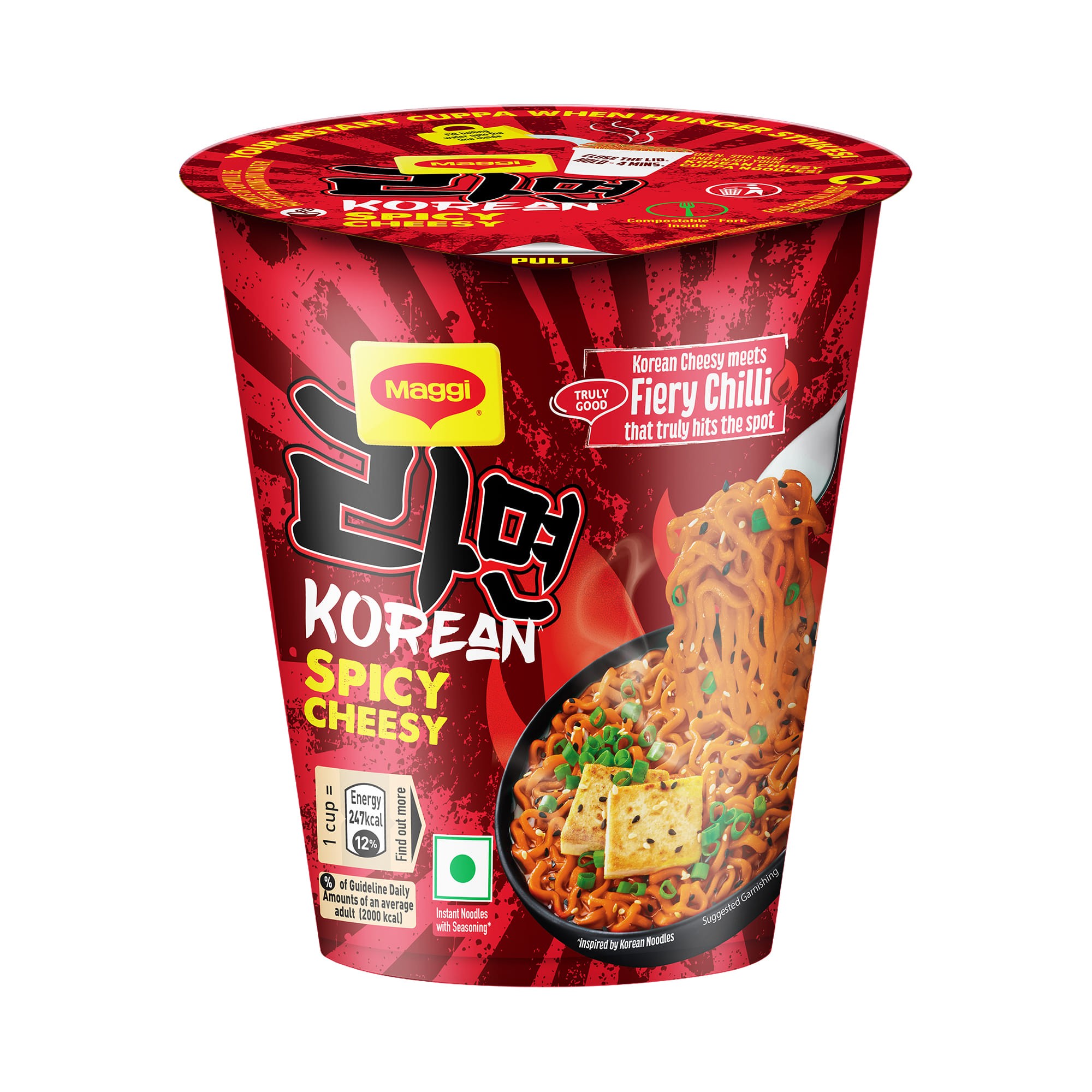 Maggi Cuppa Korean Spicy Cheesy Instant Noodles 70 GM