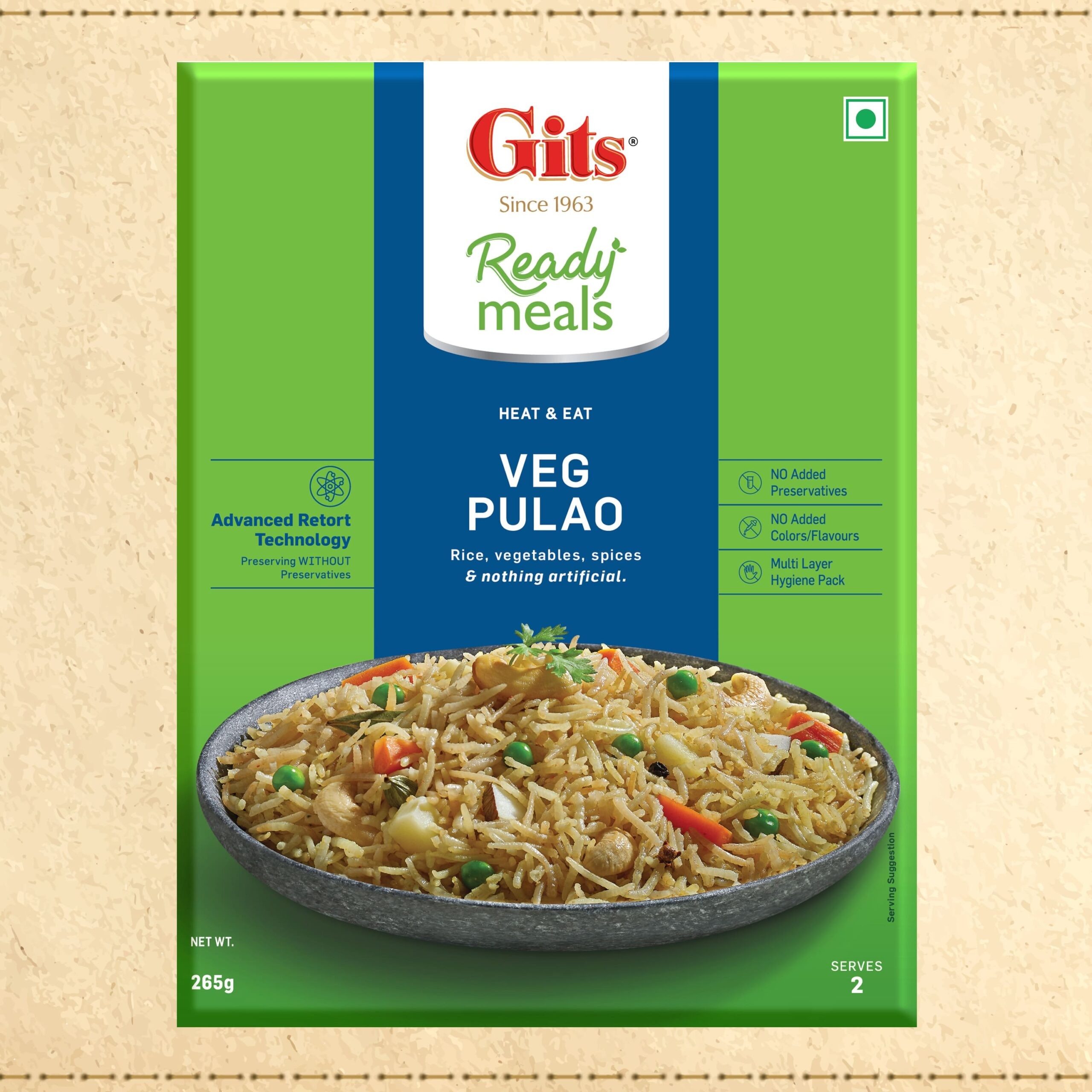 Gits Rte Vegetable Pulav 265 GM