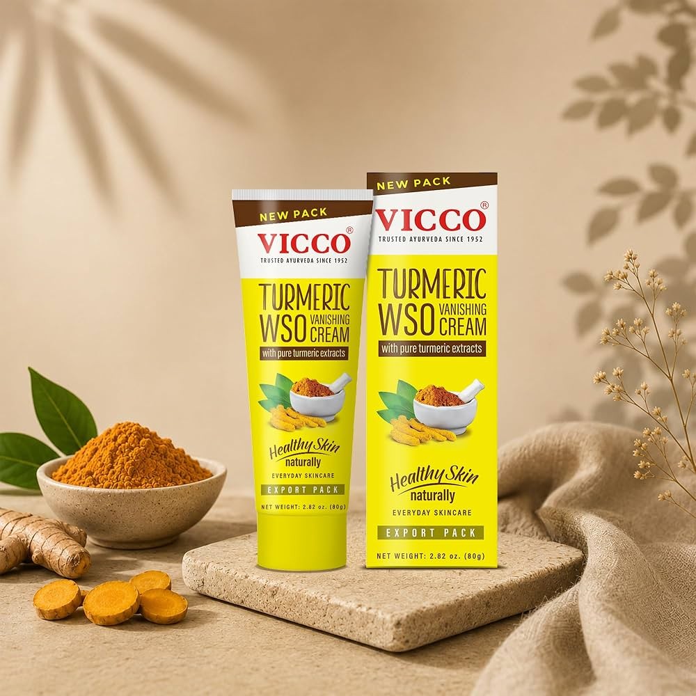 Vicco Turmeric Vanishing Cream With Sandalwood Oil 80 GM