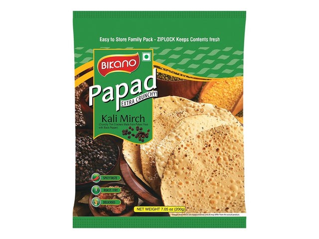 BIKANO PAPAD KALI MIRCH 200 GM