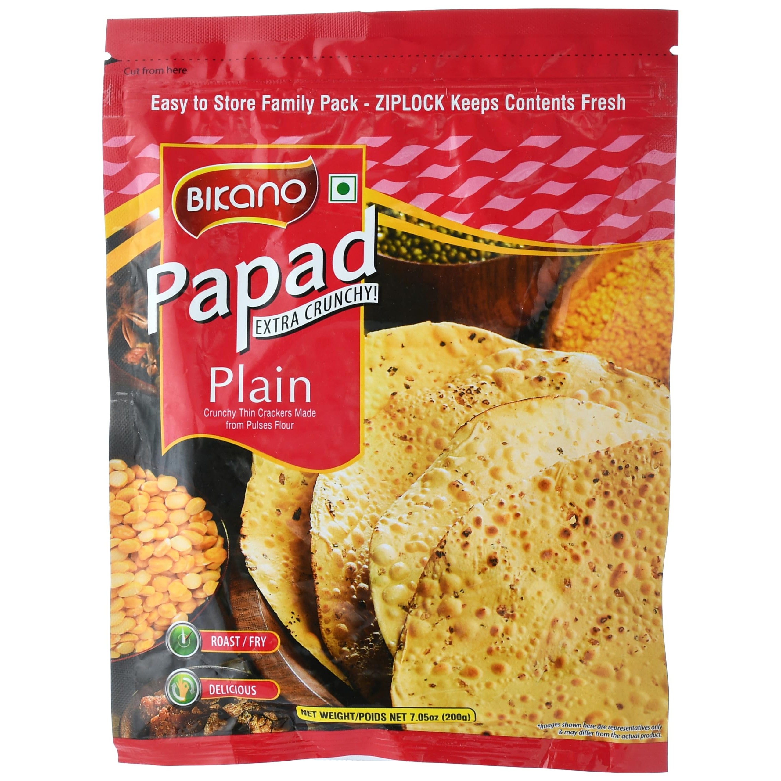 BIKANO PLAIN PAPAD 200 GM