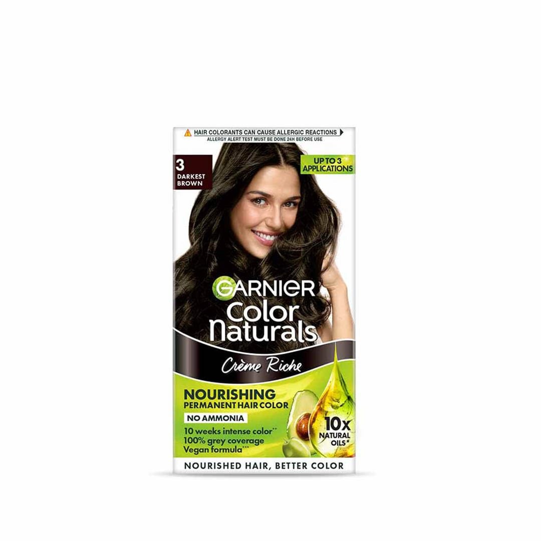 Garnier Color Naturals Creame Hair Color Shade 3 Darkest Brown 1 EACH