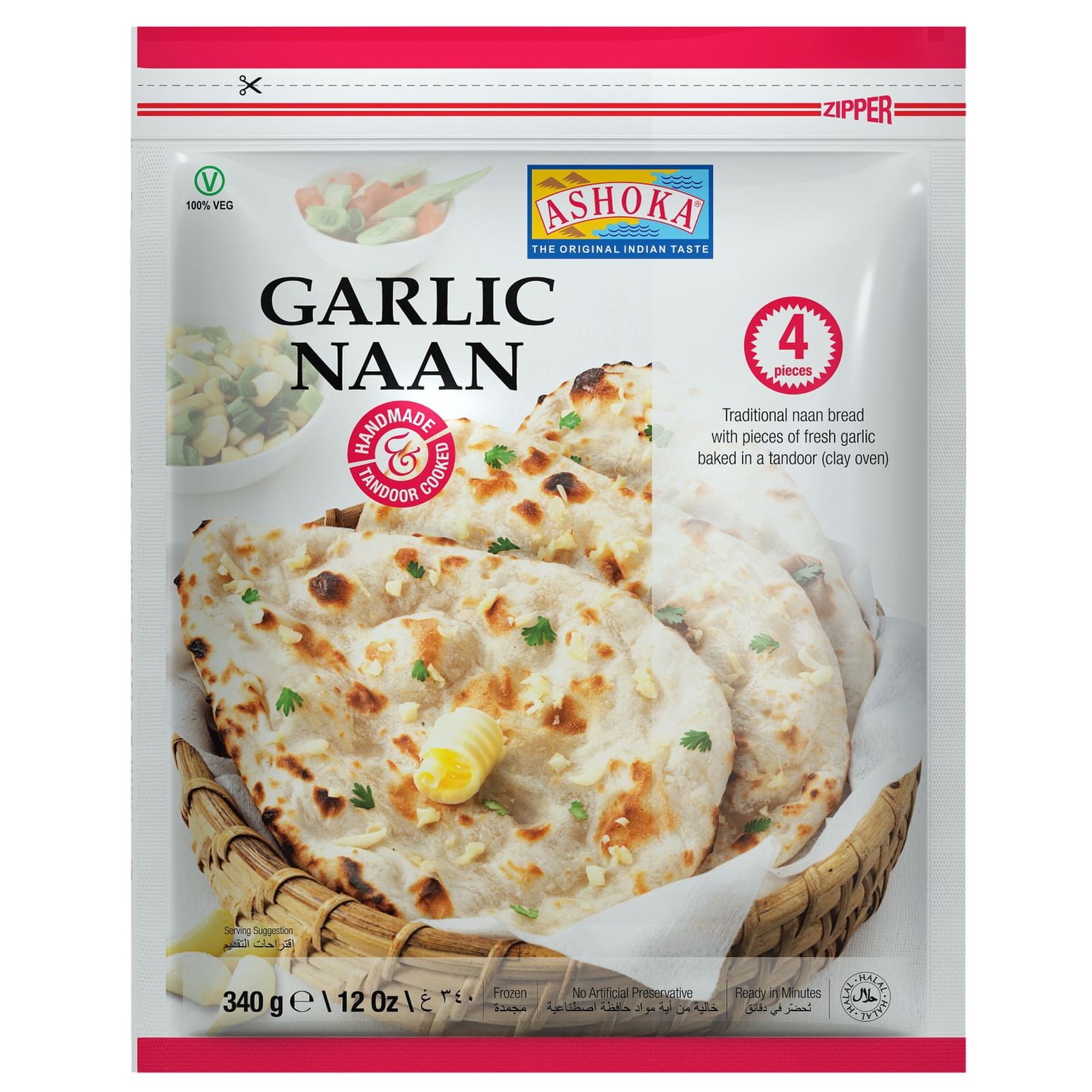 Ashok Garlic Naan 4 PCS