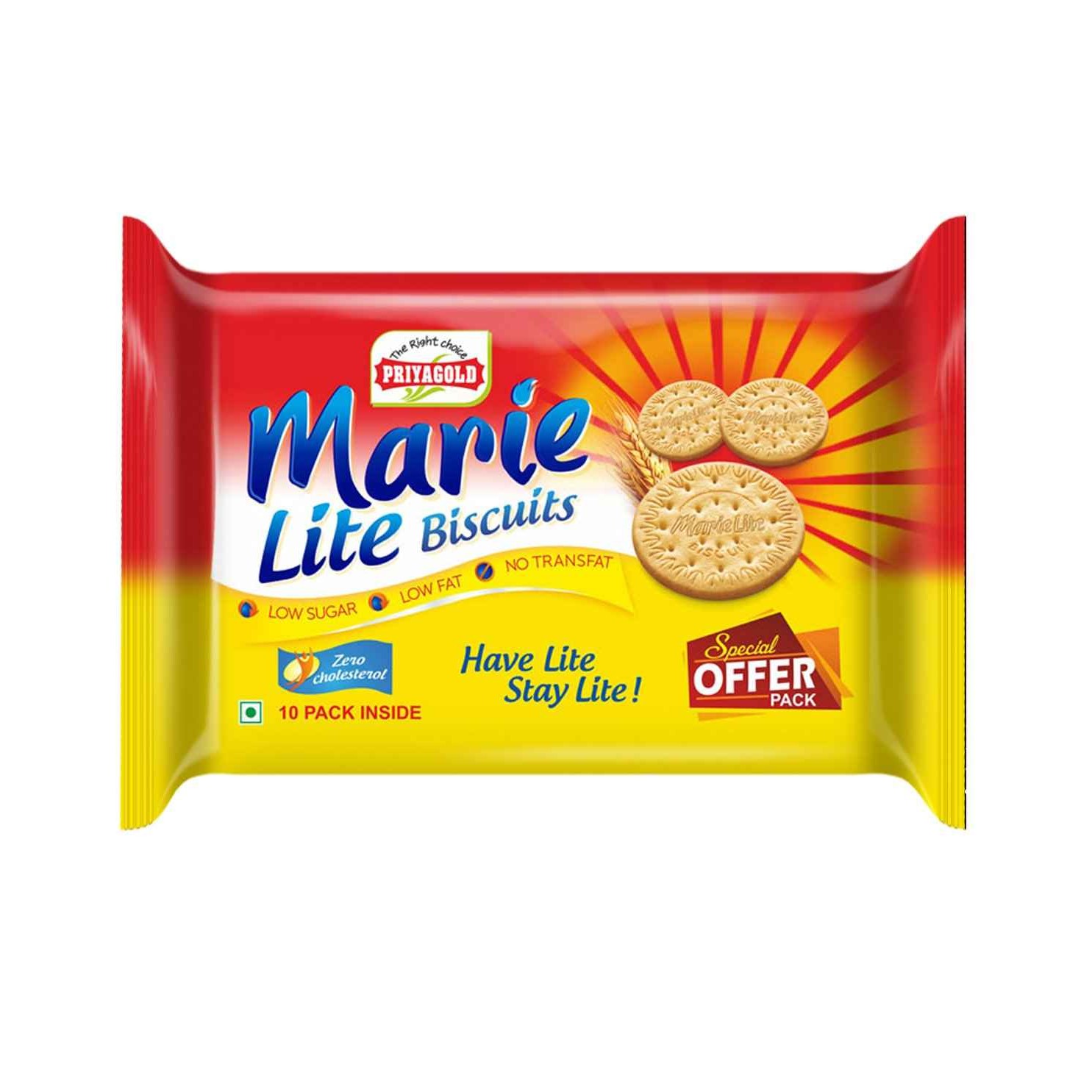 PRIYA GOLD MARIE LITE BISCUITS 10 PACK