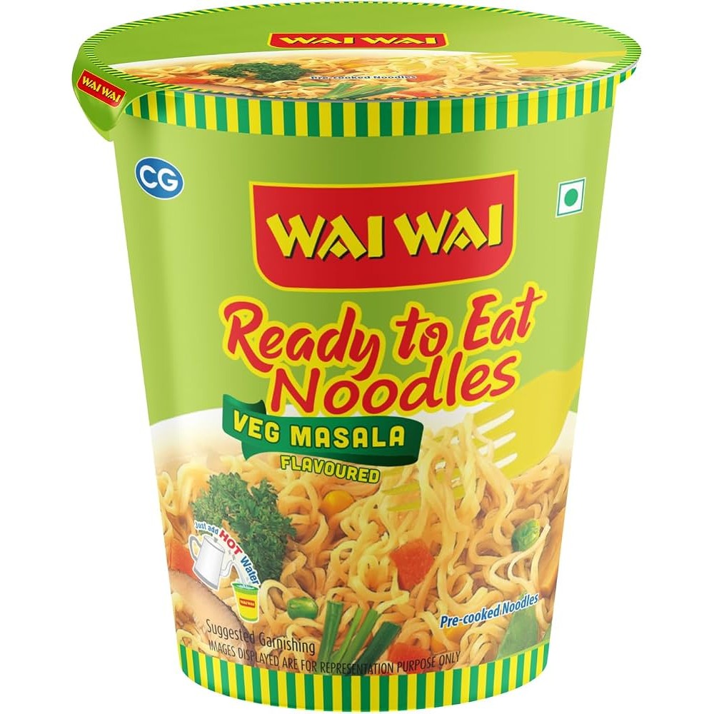 WAI WAI CUP NOODLES VEGETABLE FLAVOUR 65 GM