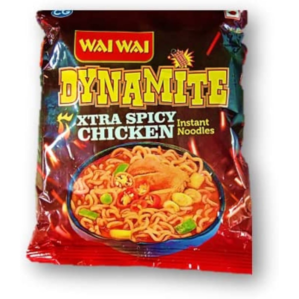 Waiwai Dynamite Xtra Spicy Chicken Noodles Gourmet Indian Good 5 PACK
