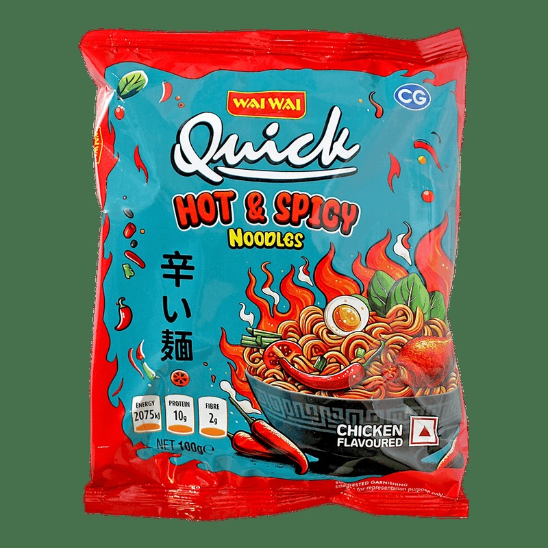 QUICK HOT & SPICY CHICKEN FLAVOURED NOODLES WAIWAI