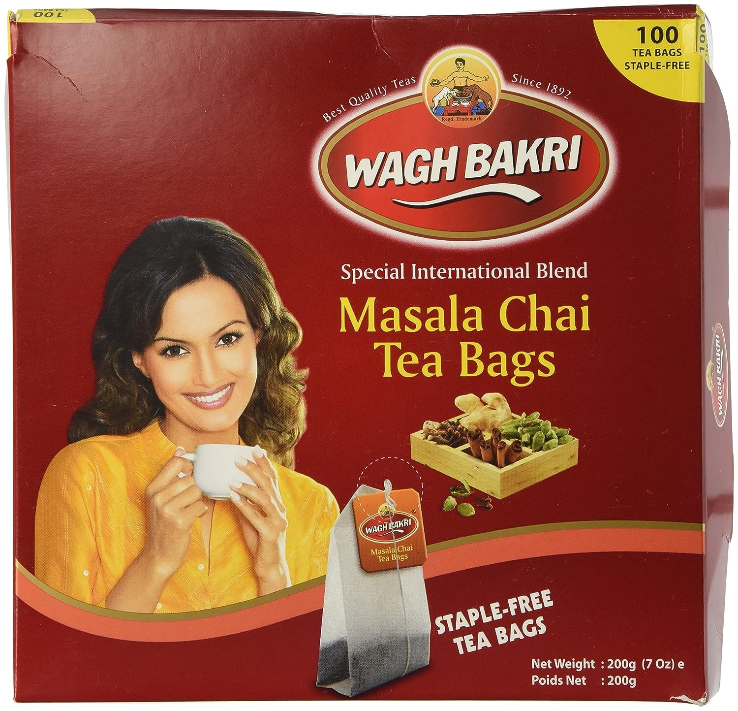 WAGH BAKRI MASALA TEA STAPLE FREE 100 BAG