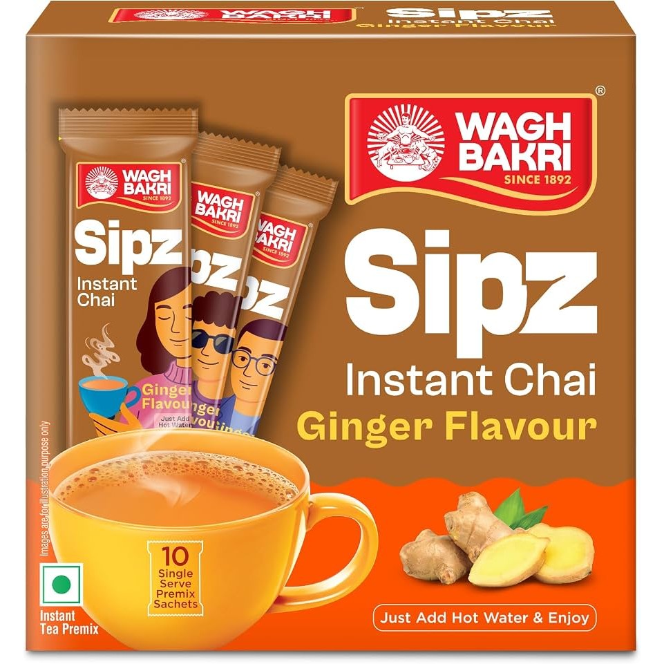 GINGER TEA INSTNT WAGH BAKRI 10 COUNT