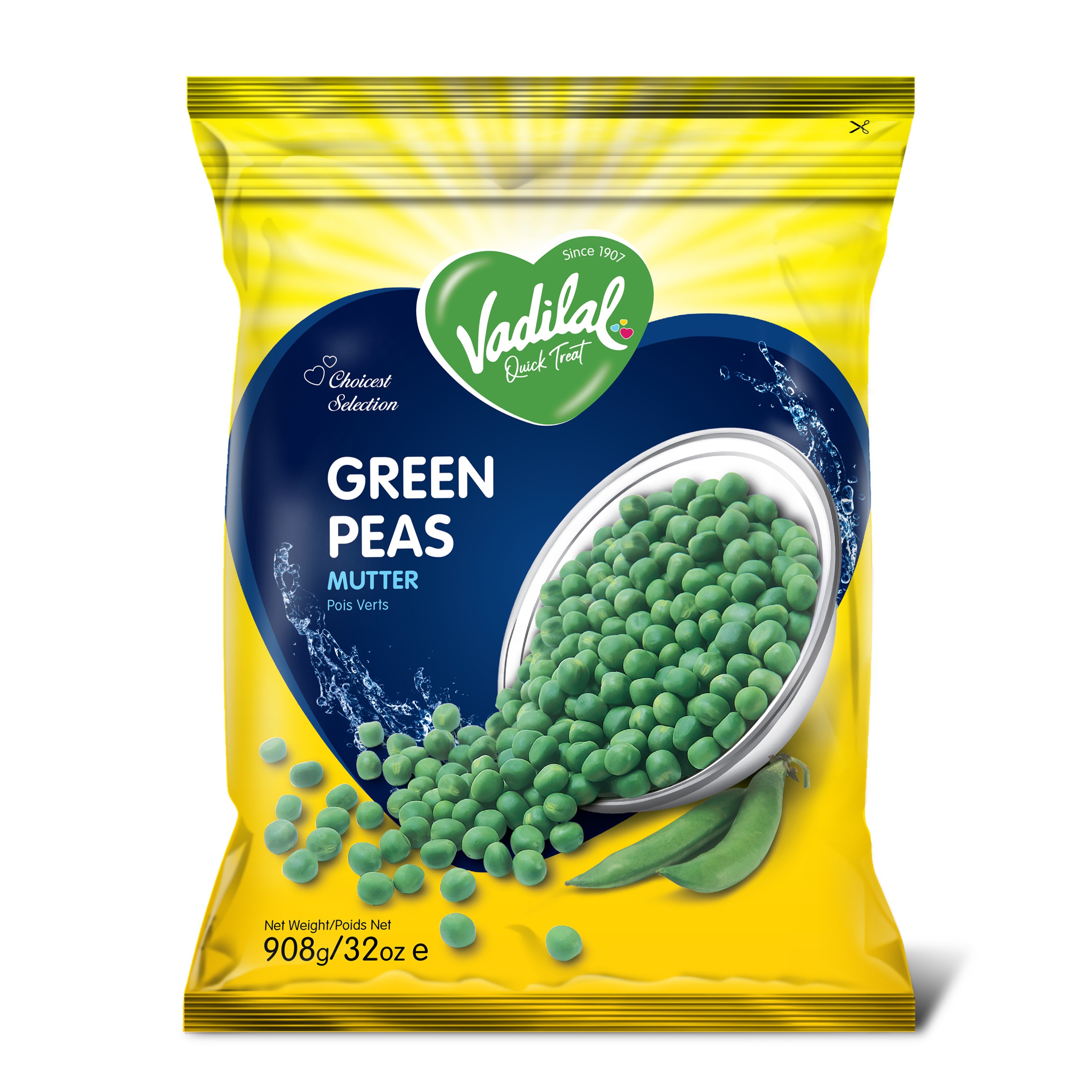 Vadilal Mutter (Green Peas) 908 GM