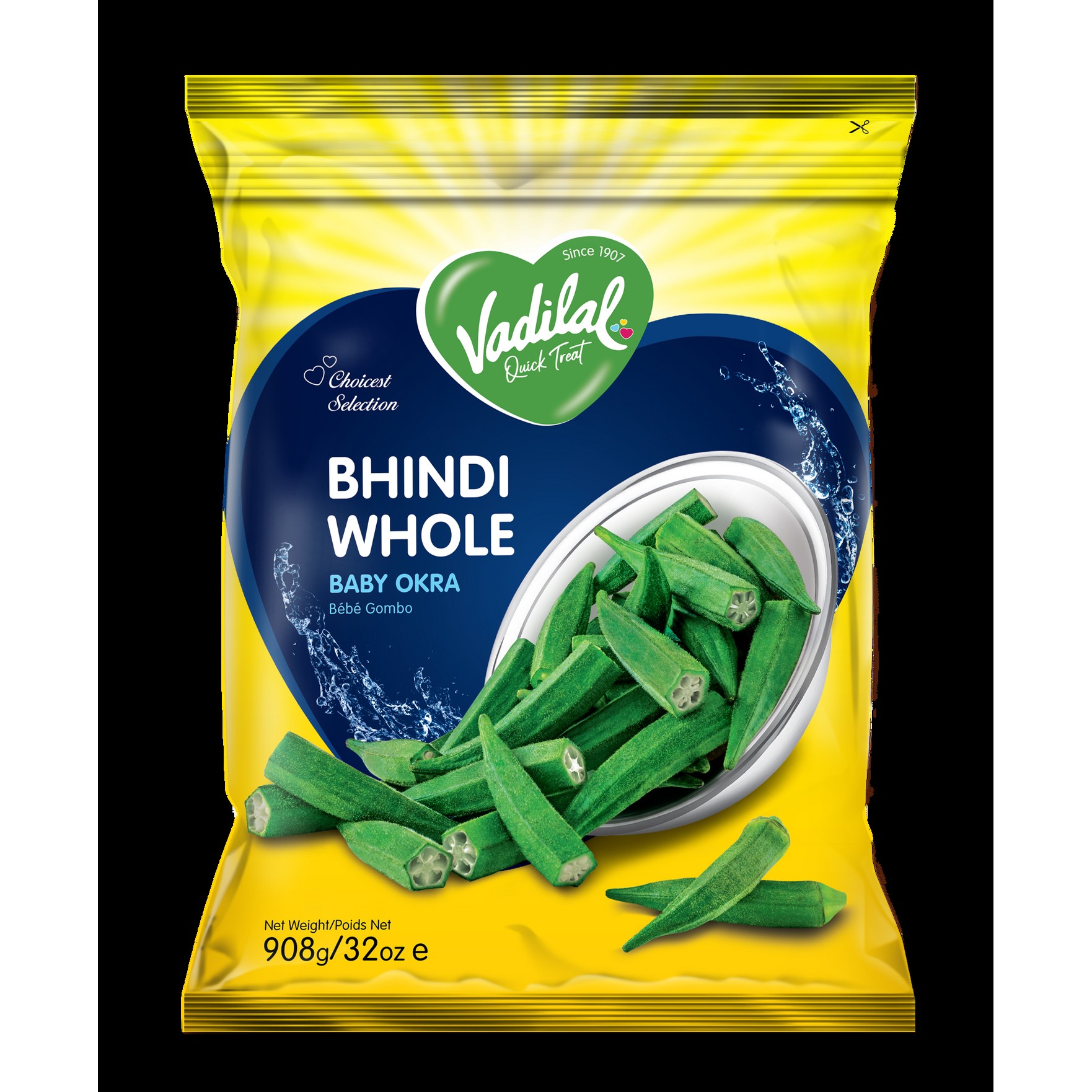 VADILAL BHINDI WHOLE 908 GM