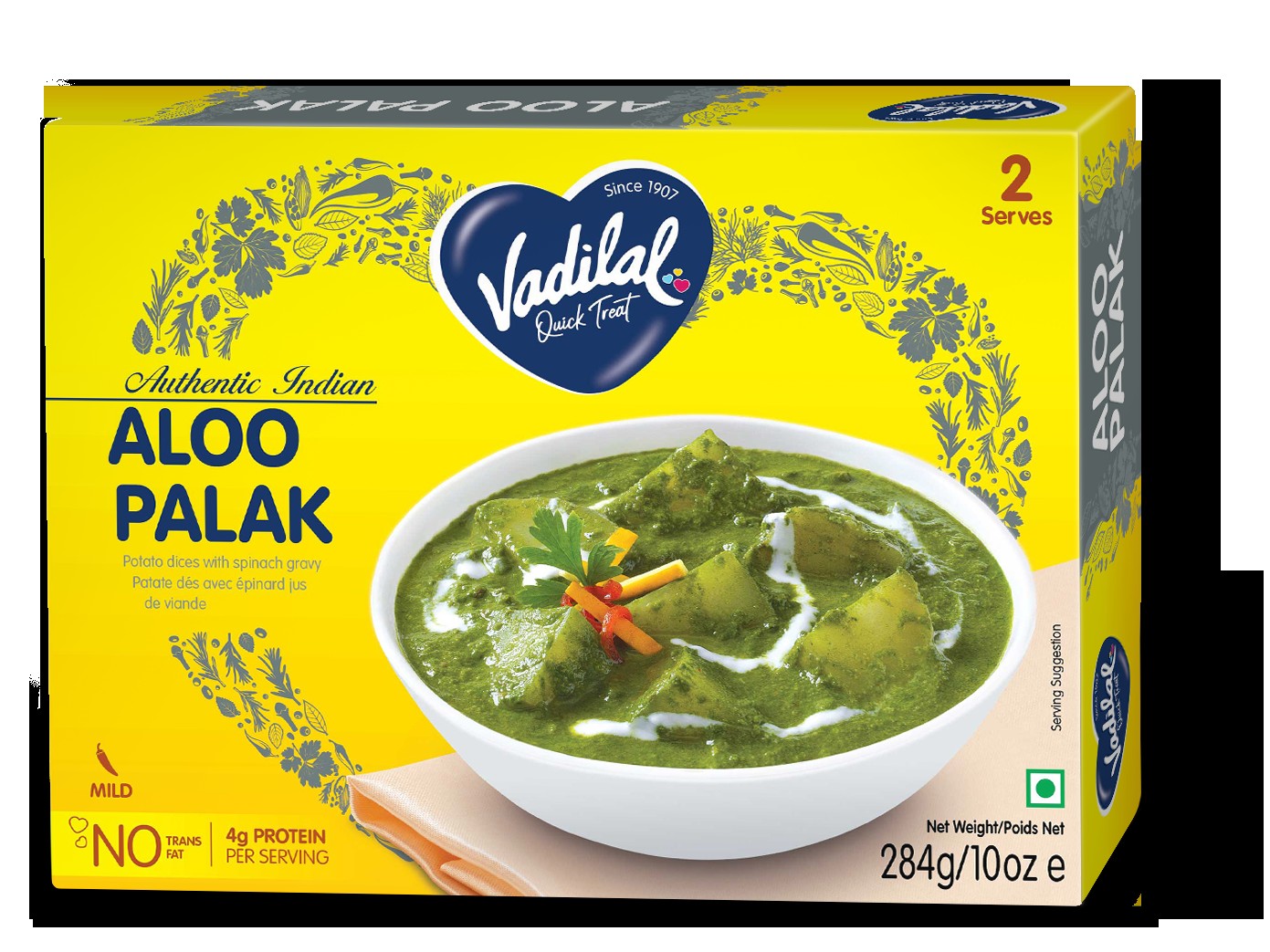 ALOO PALAK VADILAL 10 OZ