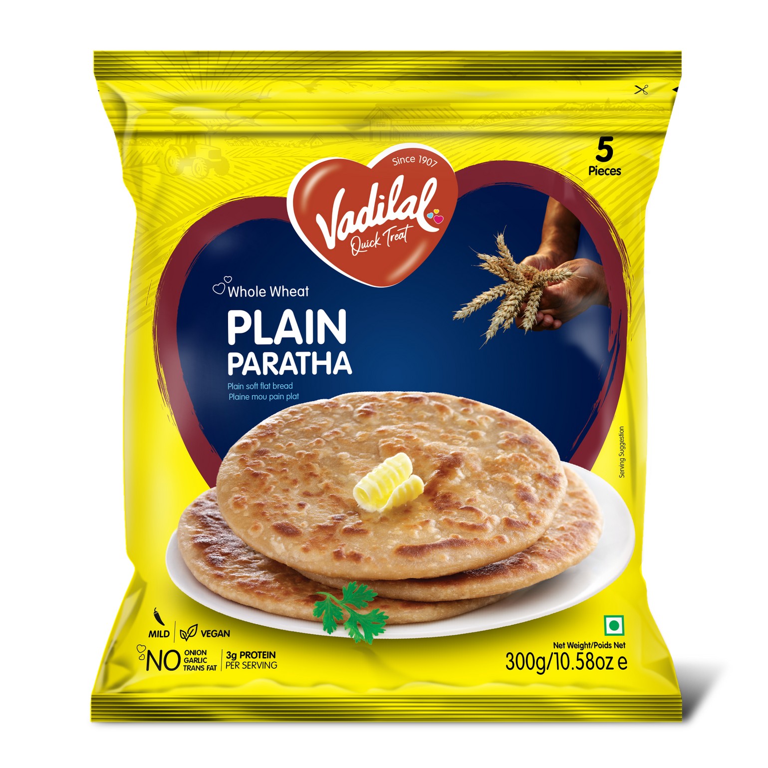 Vadilal Quick Treat Plain Paratha 300 GM