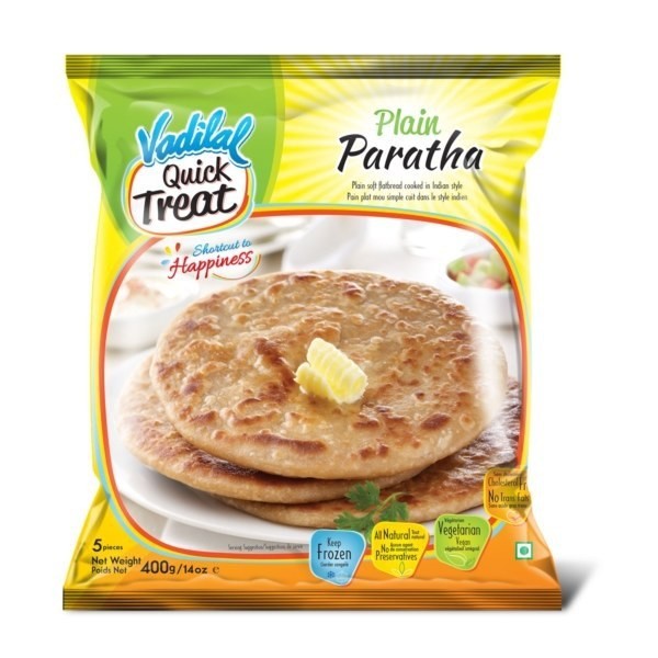 WHOLE WHEAT PLAIN PARATHA VADILAL 400 GM