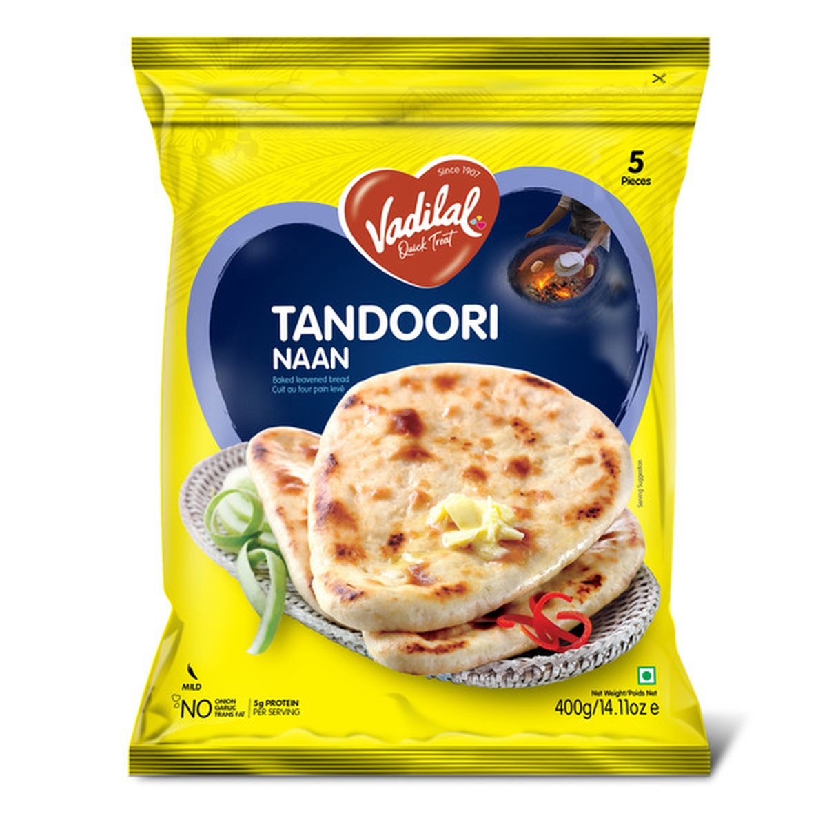 TANDOORI NAAN VADILAL 5 PCS
