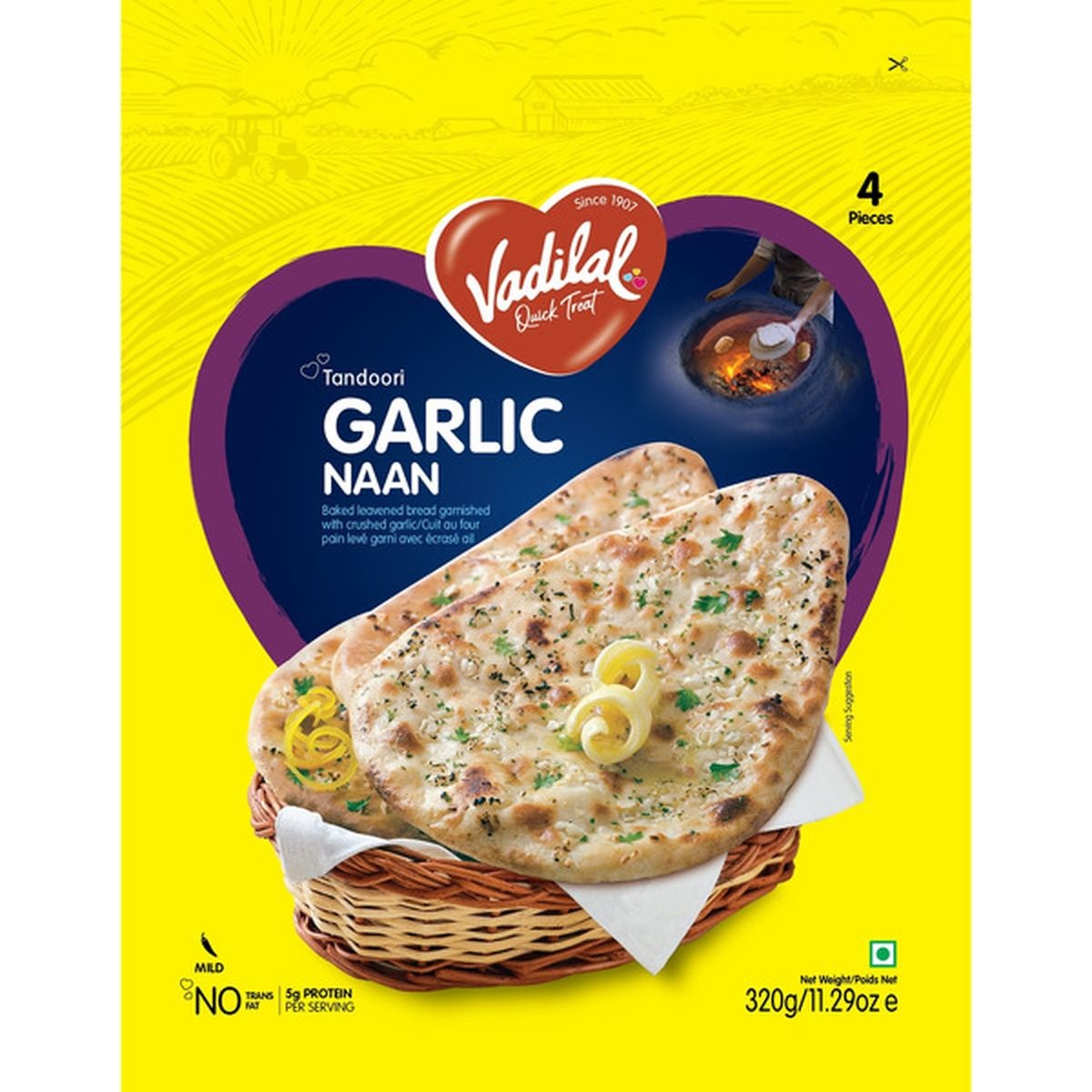 TANDOORI GARLIC NAAN VADILAL 16 COUNT