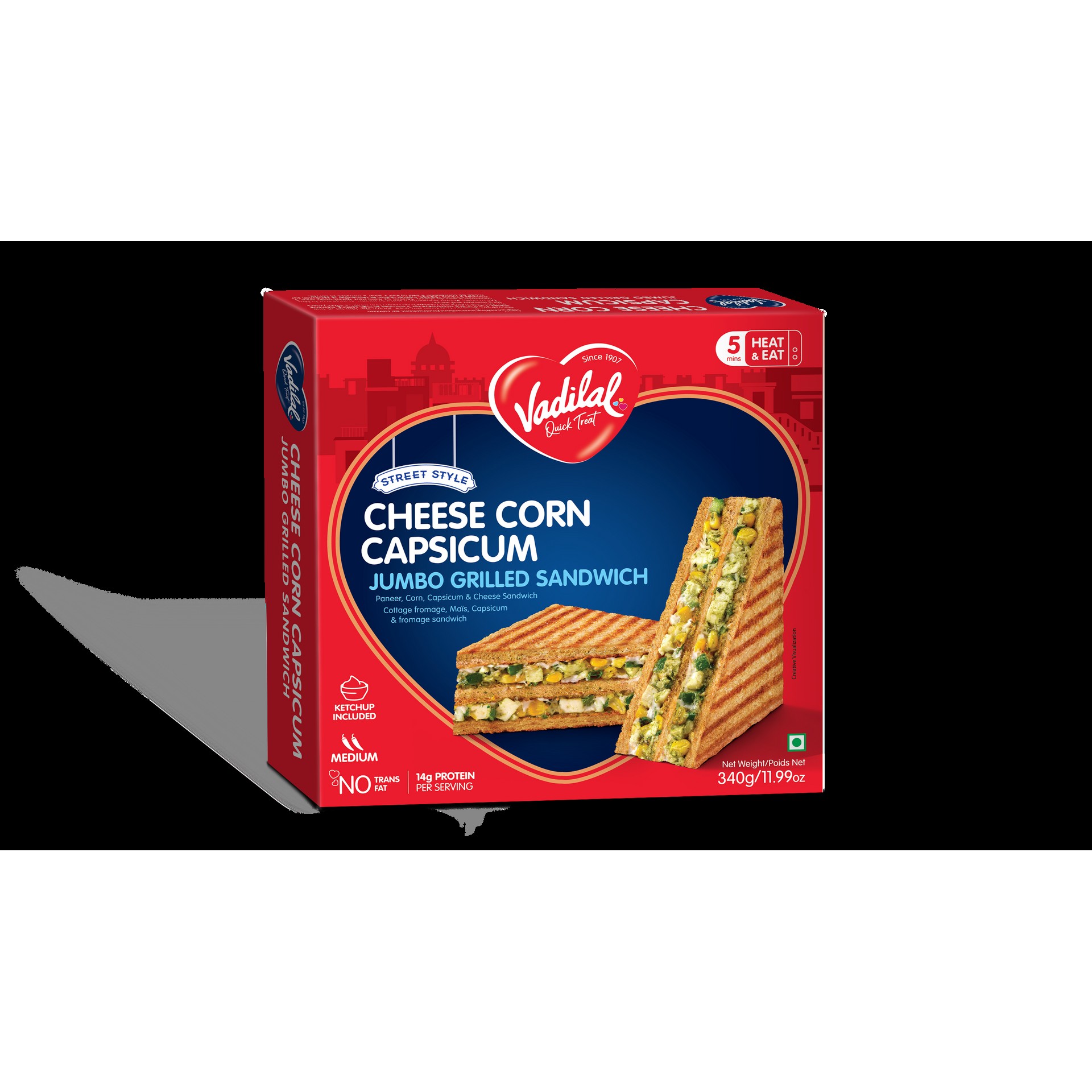 VADILAL CHEESE CORN CAPSICUM SANDWICH 340 GM