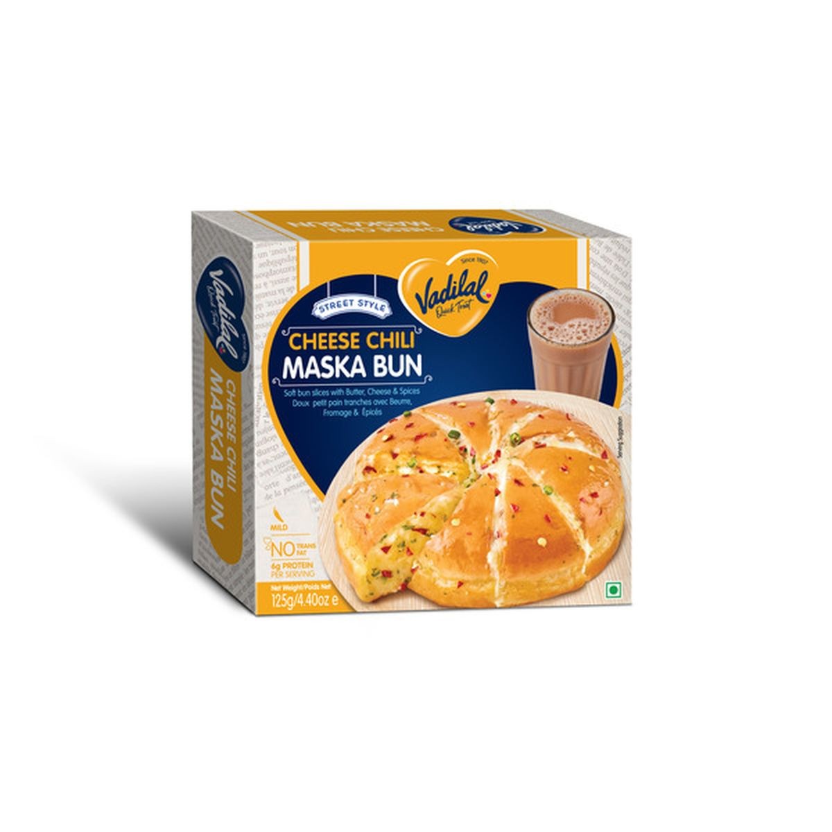 CHEESE CHILI MASKA BUN VADILAL 125 GM