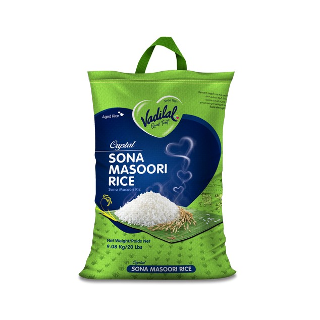 VADILAL SONAMASOORI CRYSTAL RICE 20 LBS
