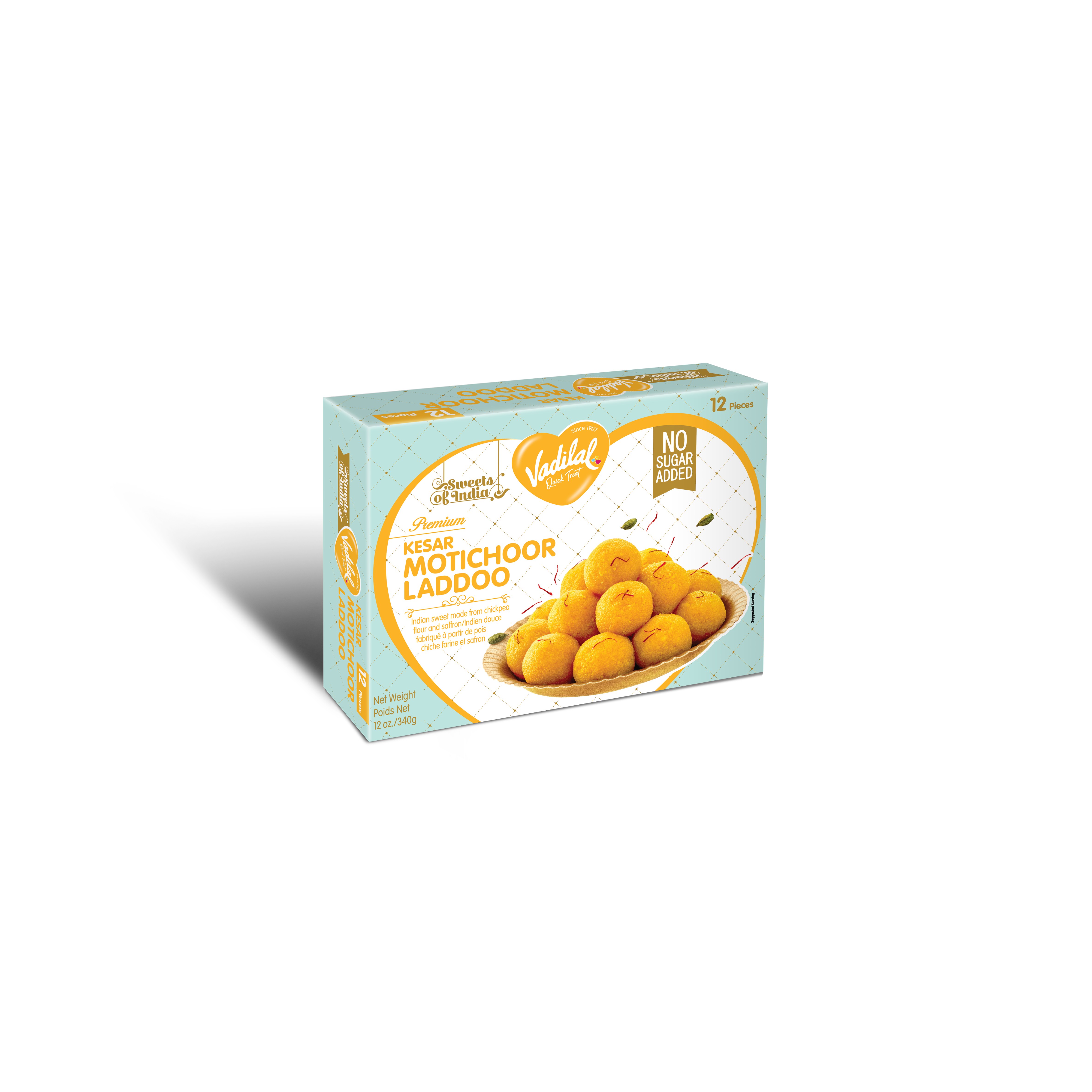 VADILAL KESAR MOTICHOOR LADDOO 12 PCS
