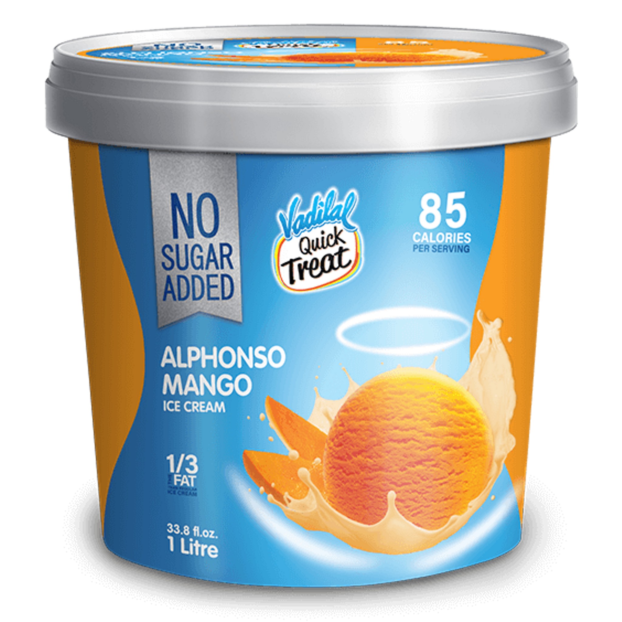 VADILAL ALPHONSO MANGO SUGAR FREE ICE CREAM 1 LTR