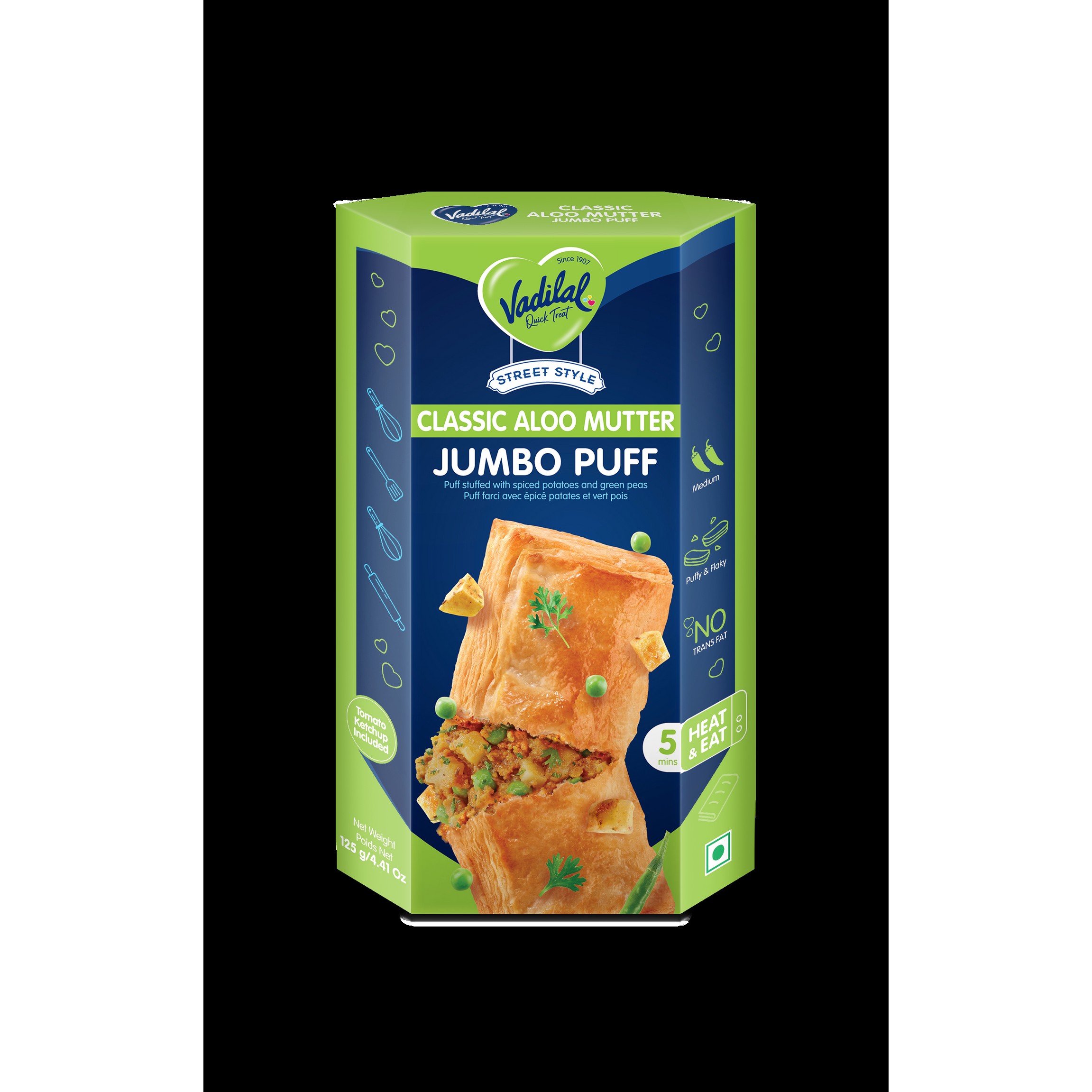 VD FRZ ALOO MUTTER PUFFS 125 GM